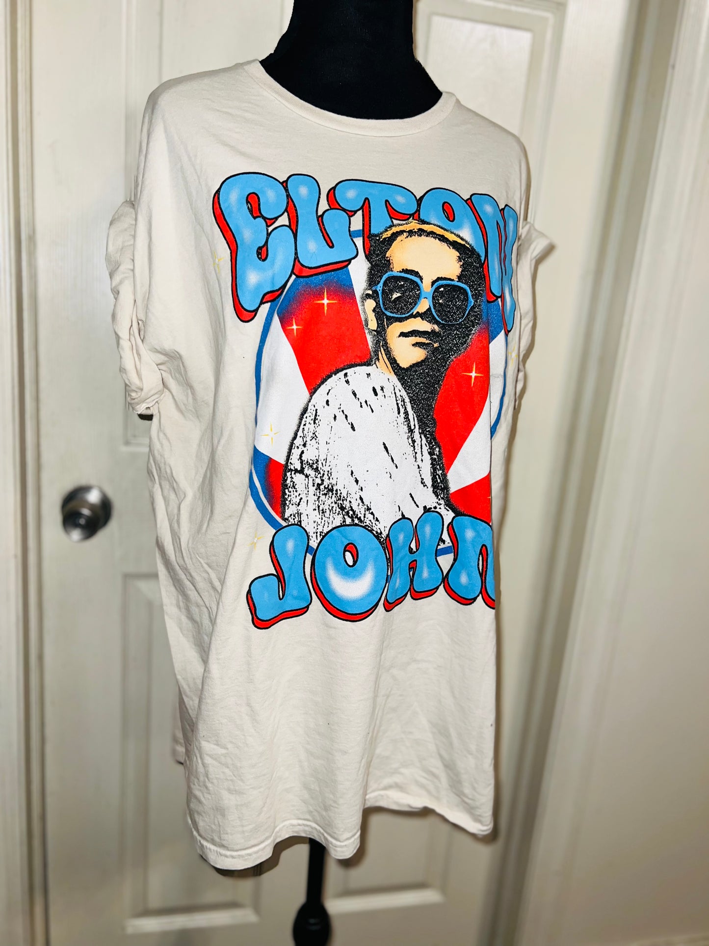 Elton John Oversized Distressed Tee
