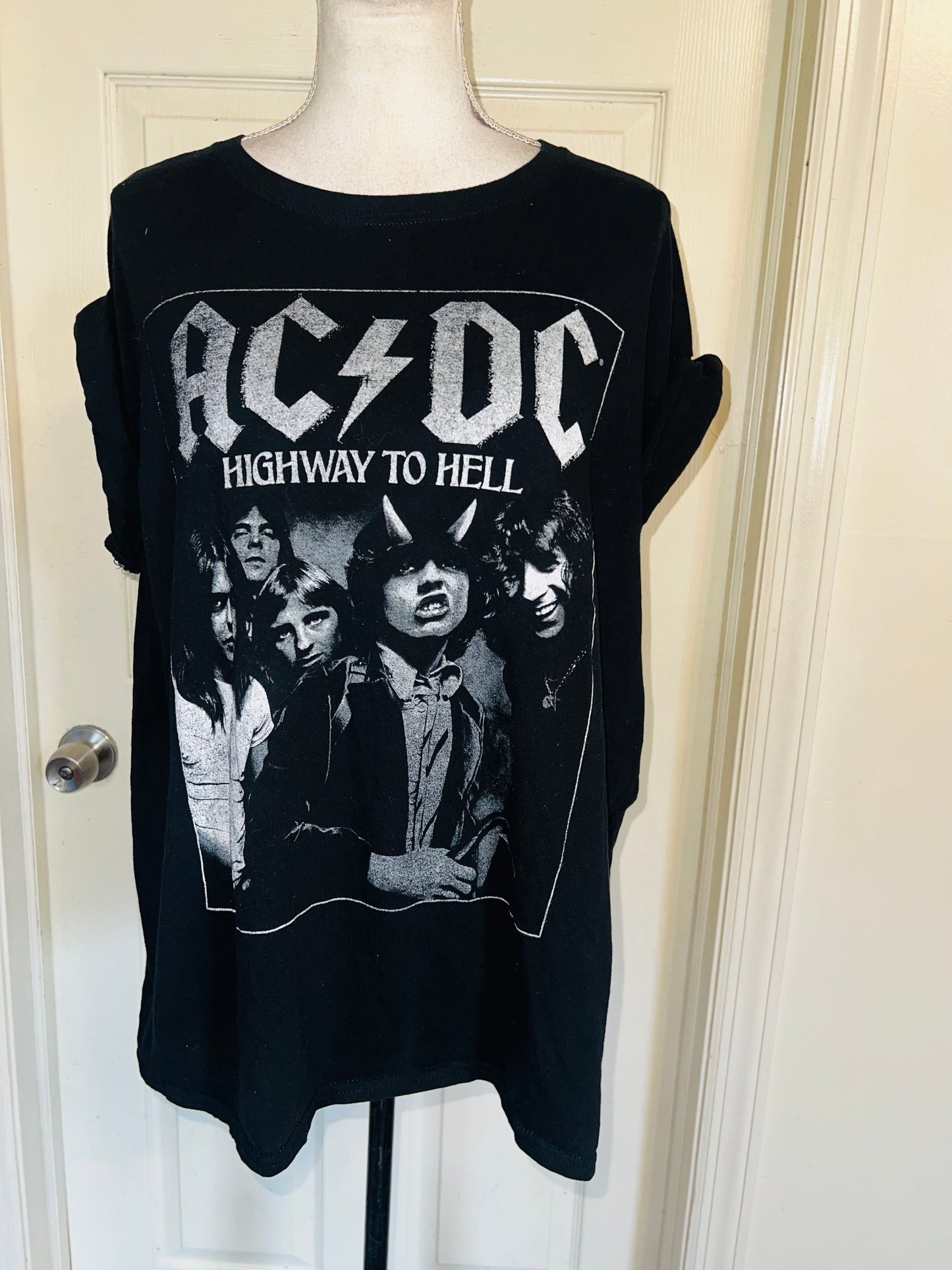 AC/DC Highway to Hell Distressed Oversized Tee
