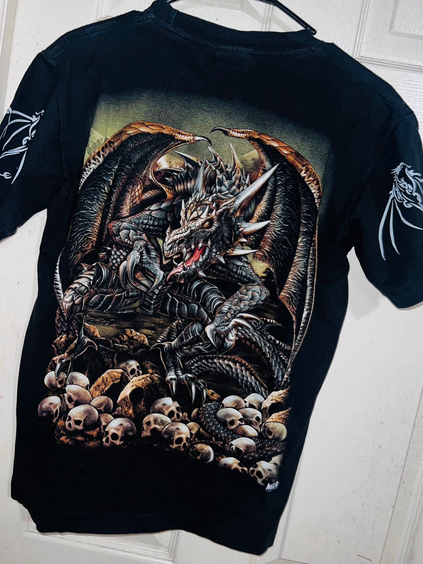 Dragon & Skulls Double Sided Vintage Oversized Tee