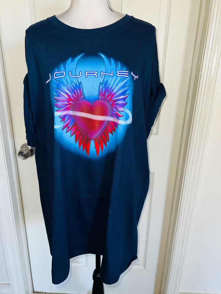 Journey Double Sided Oversized Distressed Tee