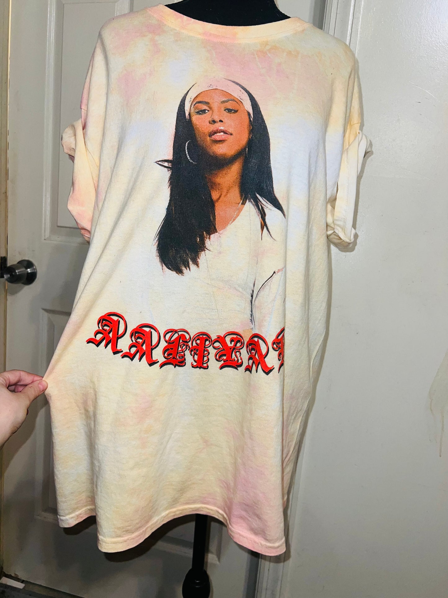 Aaliyah Tie Dye Oversized Distressed Tee