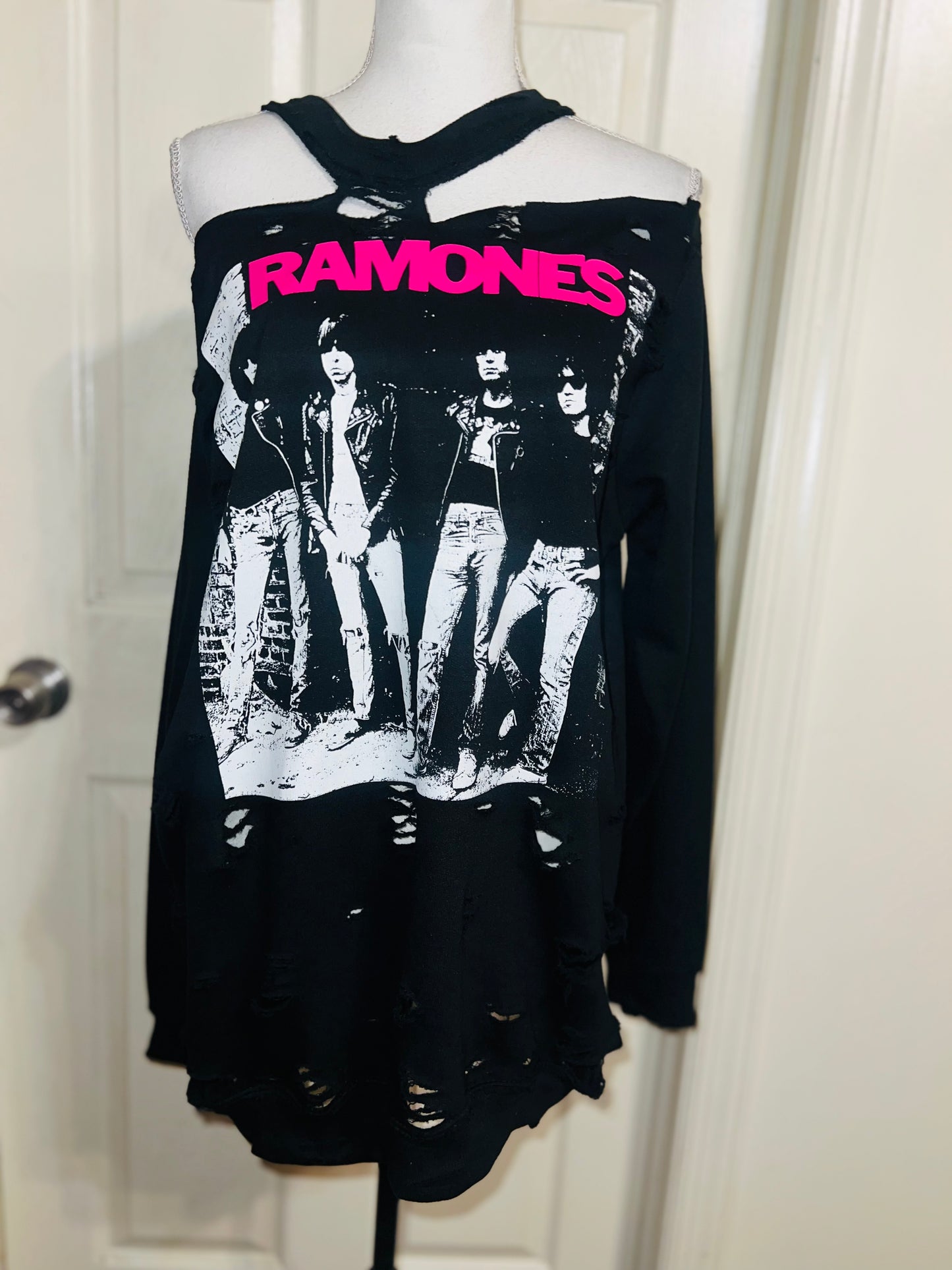 Ramones Oversized Distressed Sweatshirt
