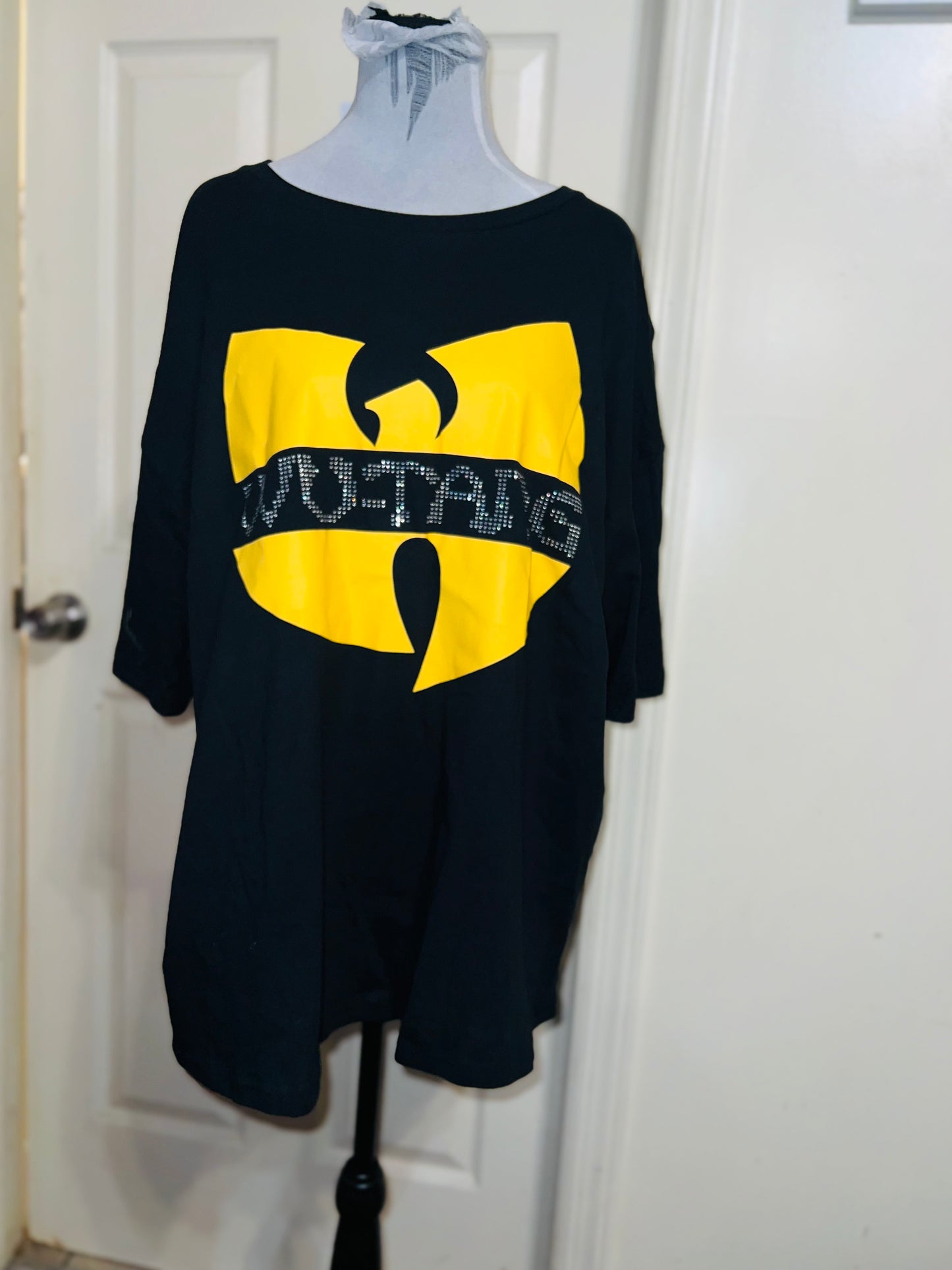 Wu-Tang Clan Rhinestone Oversized Distressed Tee