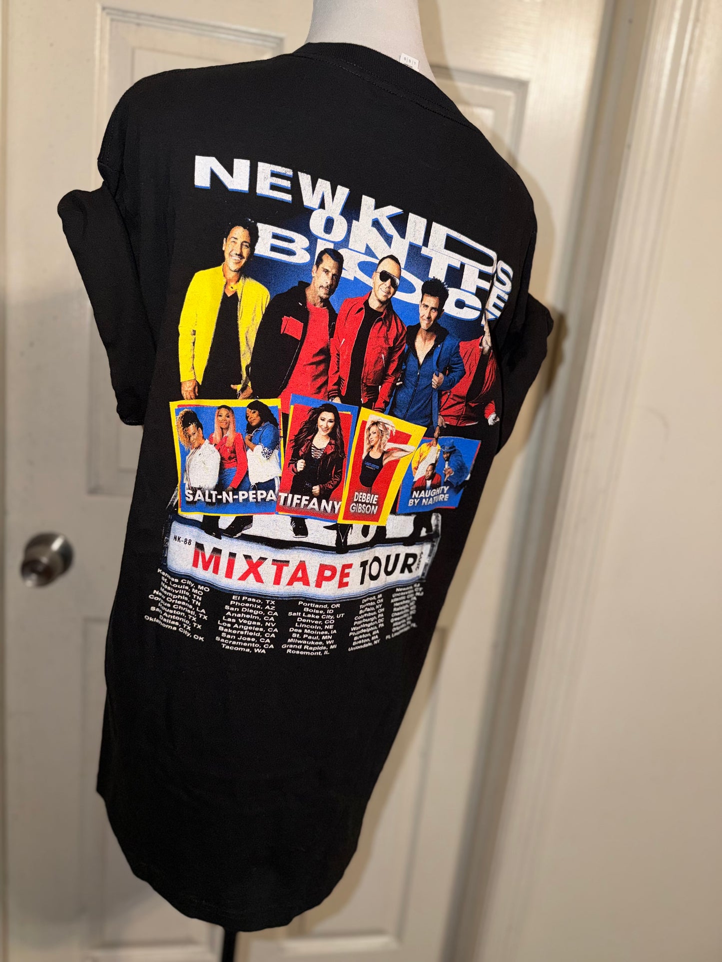 New Kids on the Block Double Sided Oversized Distressed Tee