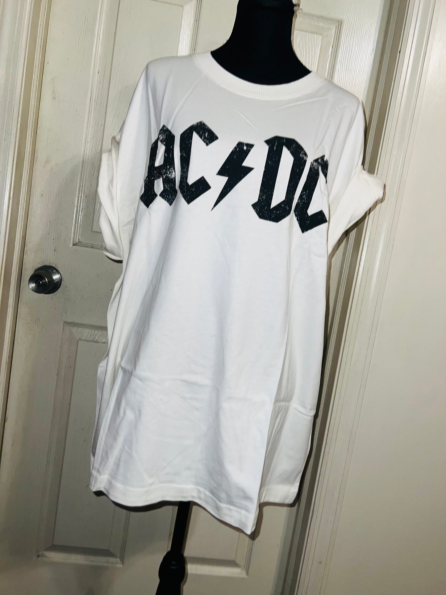 AC/DC Oversized Distressed Tee