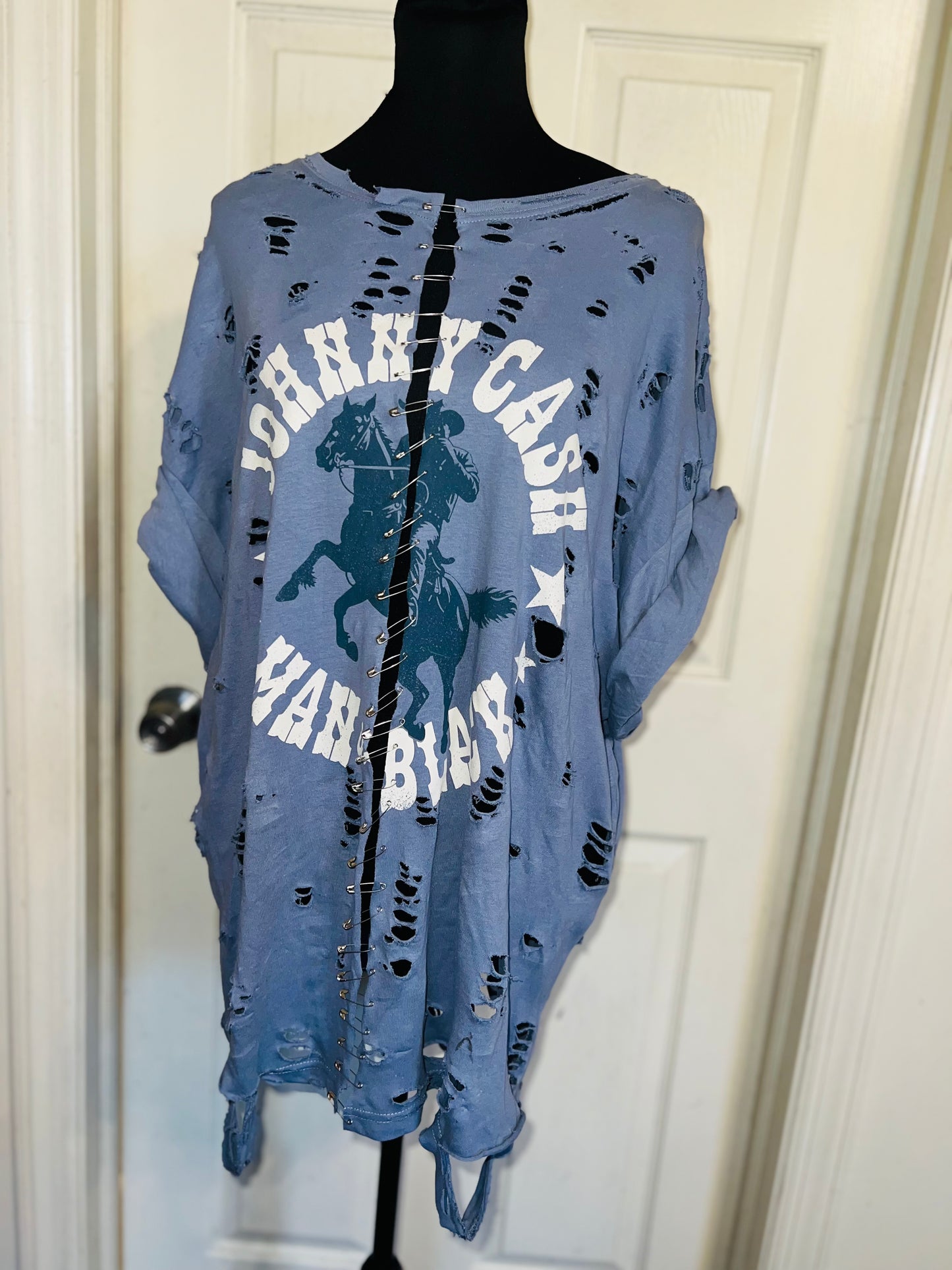 Johnny Cash Split Oversized Distressed Tee