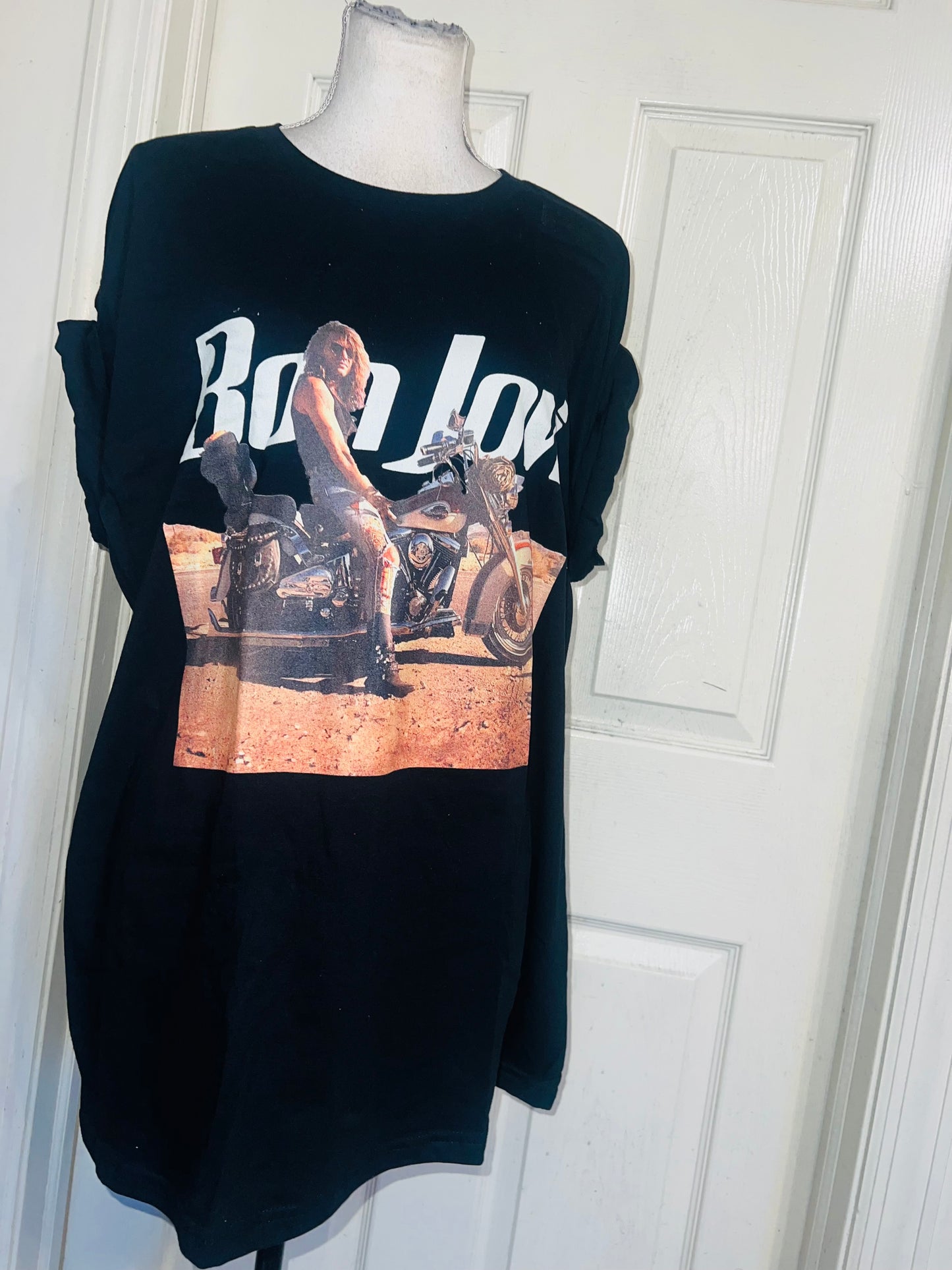 Bon Jovi Oversized Distressed Tee