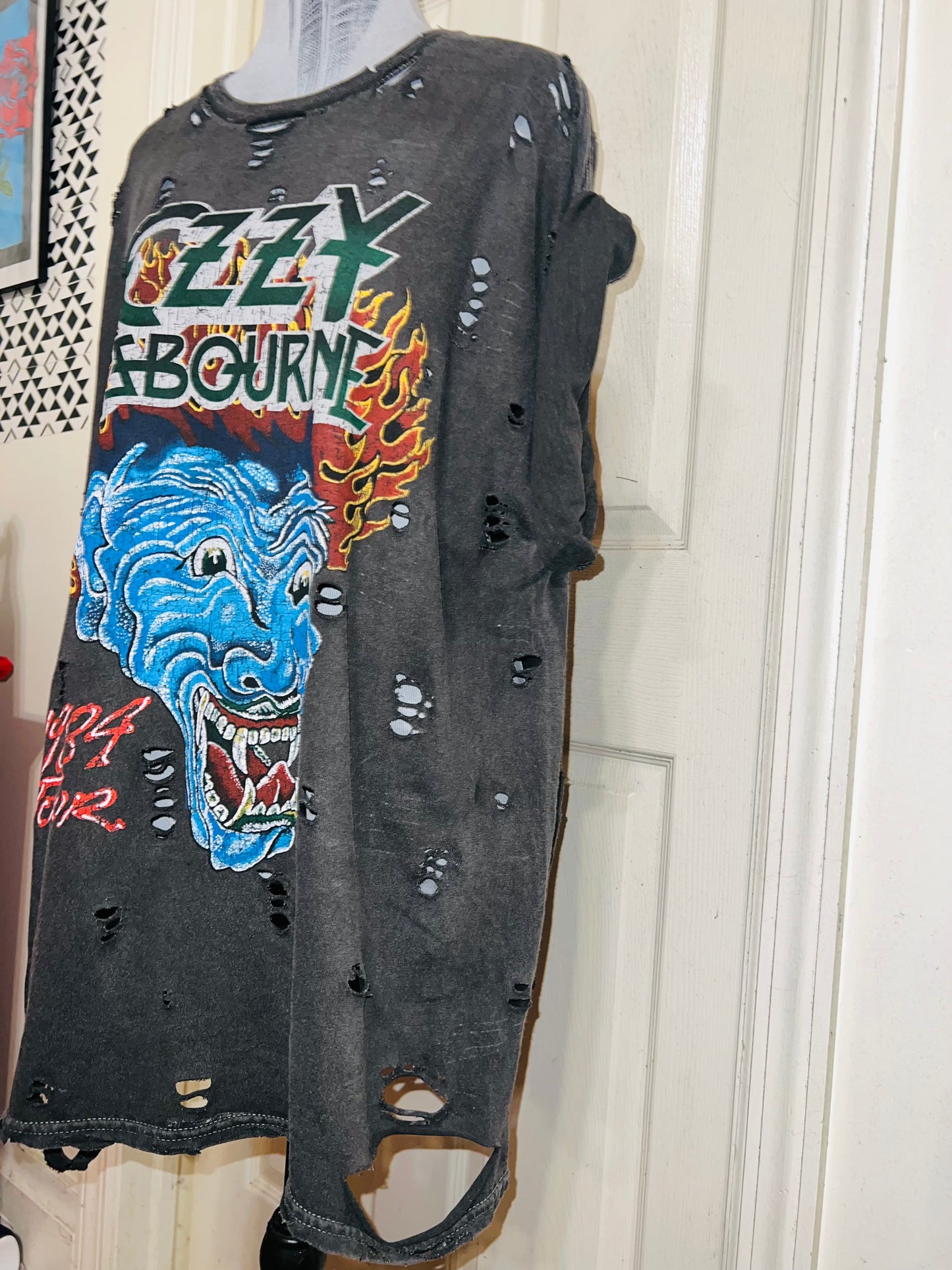 Ozzy Osbourne Double Sided Oversized Distressed Tee