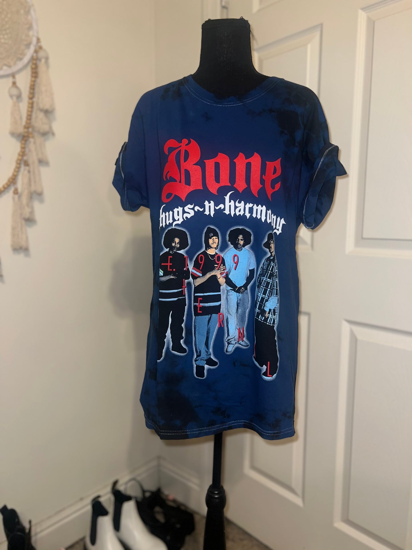 Bone Thugs n Harmony Tie Dyed Oversized Distressed Tee