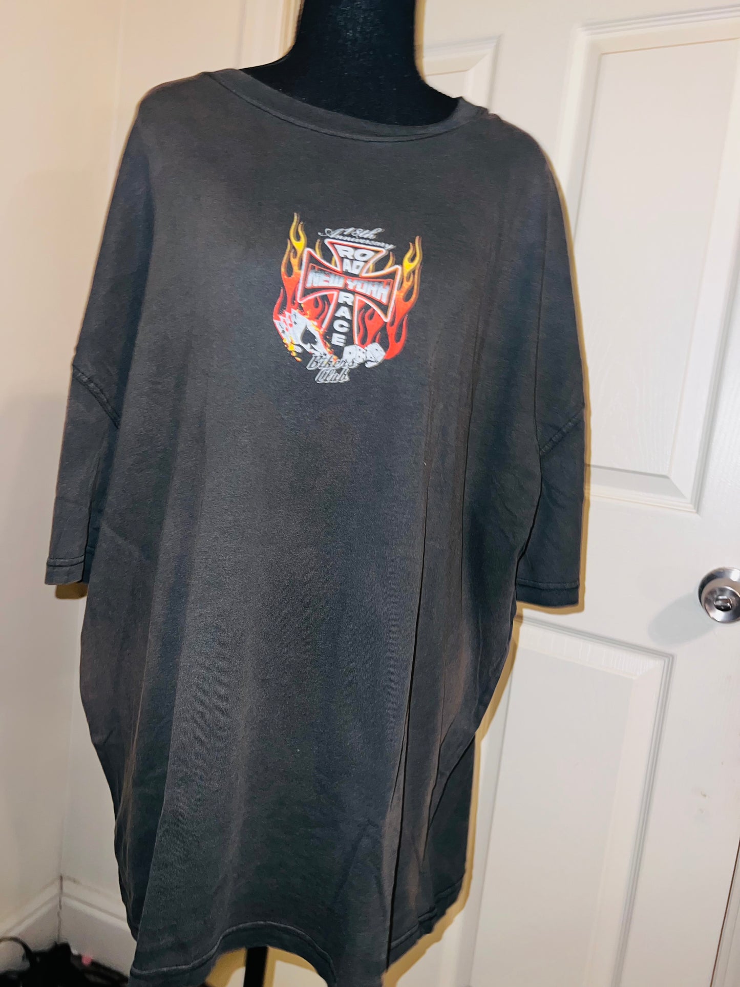 Bikers Club Road Race 18th Anniversary Vintage Oversized Distressed Tee