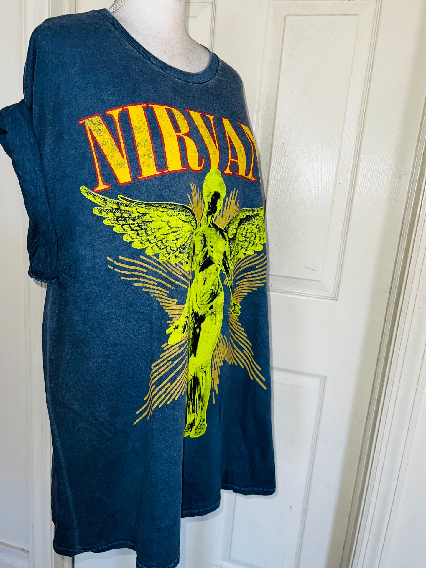 Nirvana Double Sided Oversized Distressed Tee