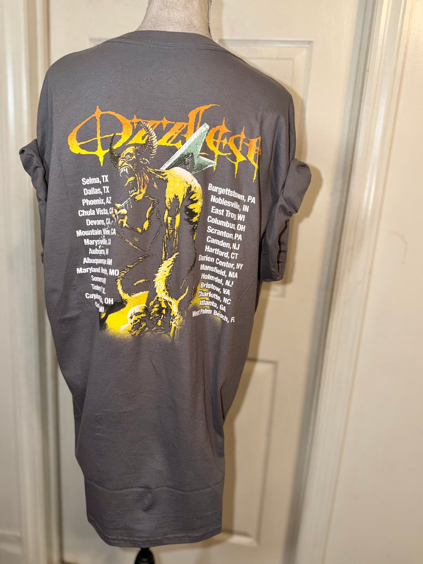 Ozzy Osbourne Ozzfest Double Sided Oversized Distressed Tee