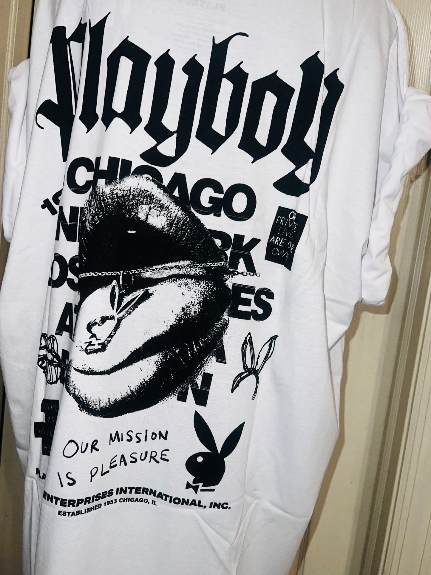 Playboy Double Sided Oversized Distressed Tee