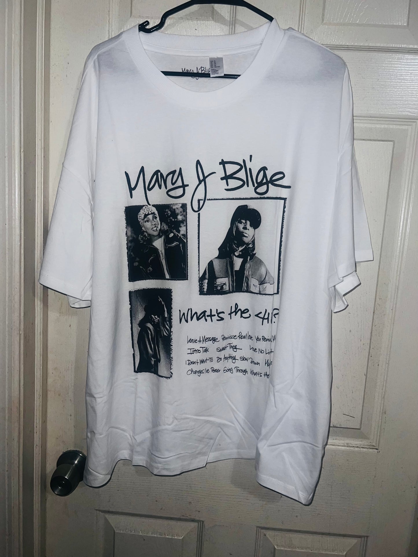 Mary J. Blige Oversized Distressed Tee
