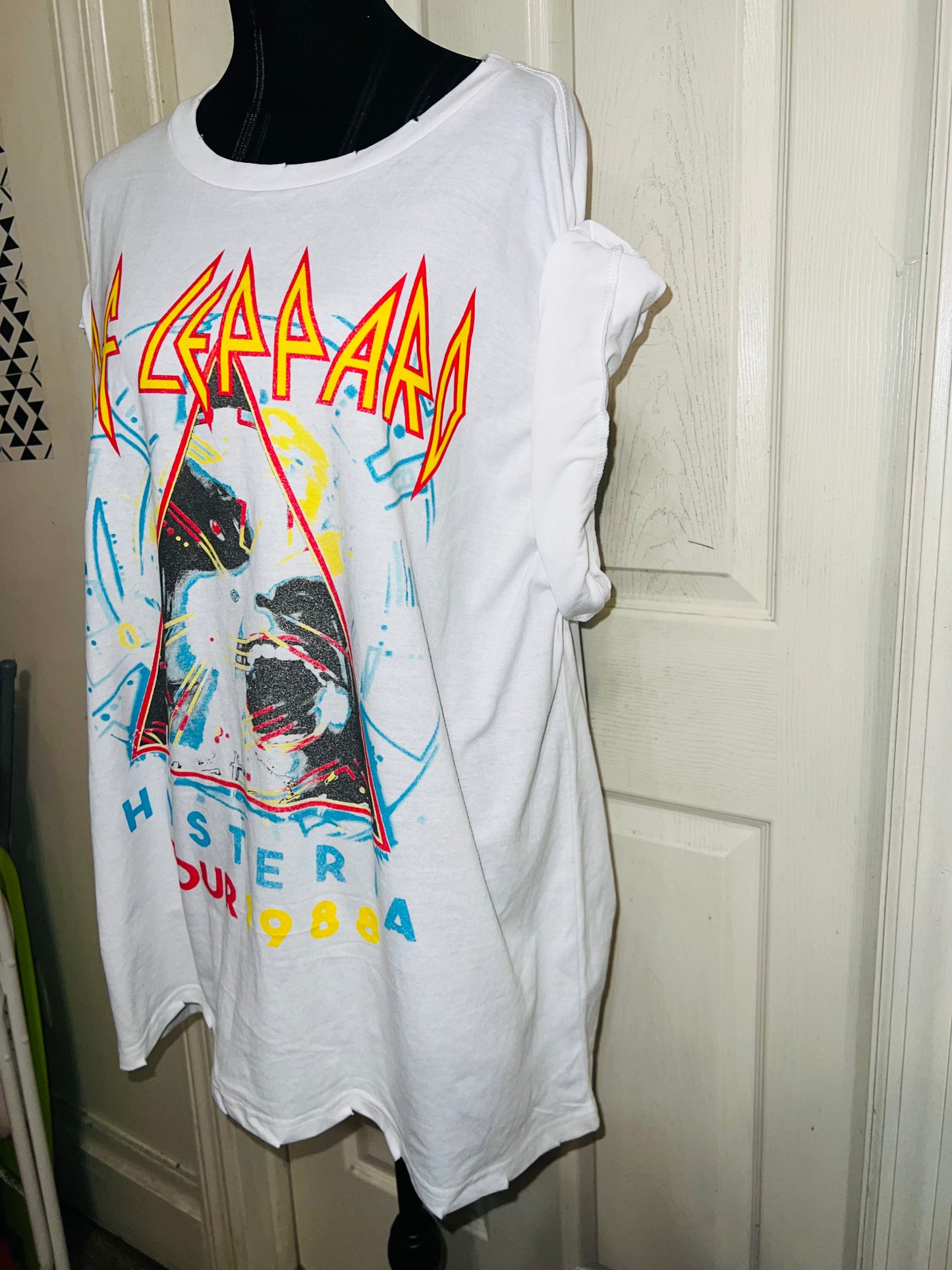 Def Leppard Double Sided Oversized Distressed Tee