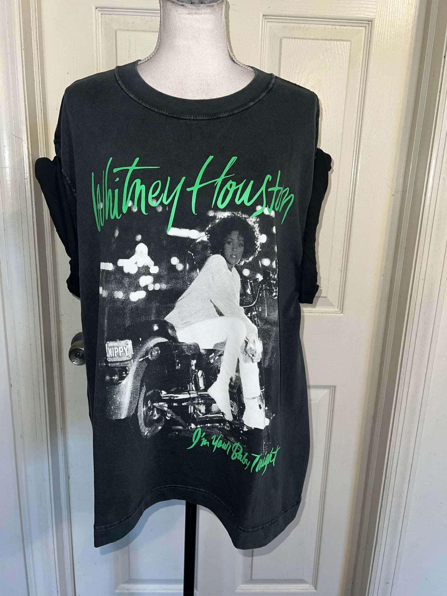 Whitney Houston Double Sided Oversized Distressed Tee