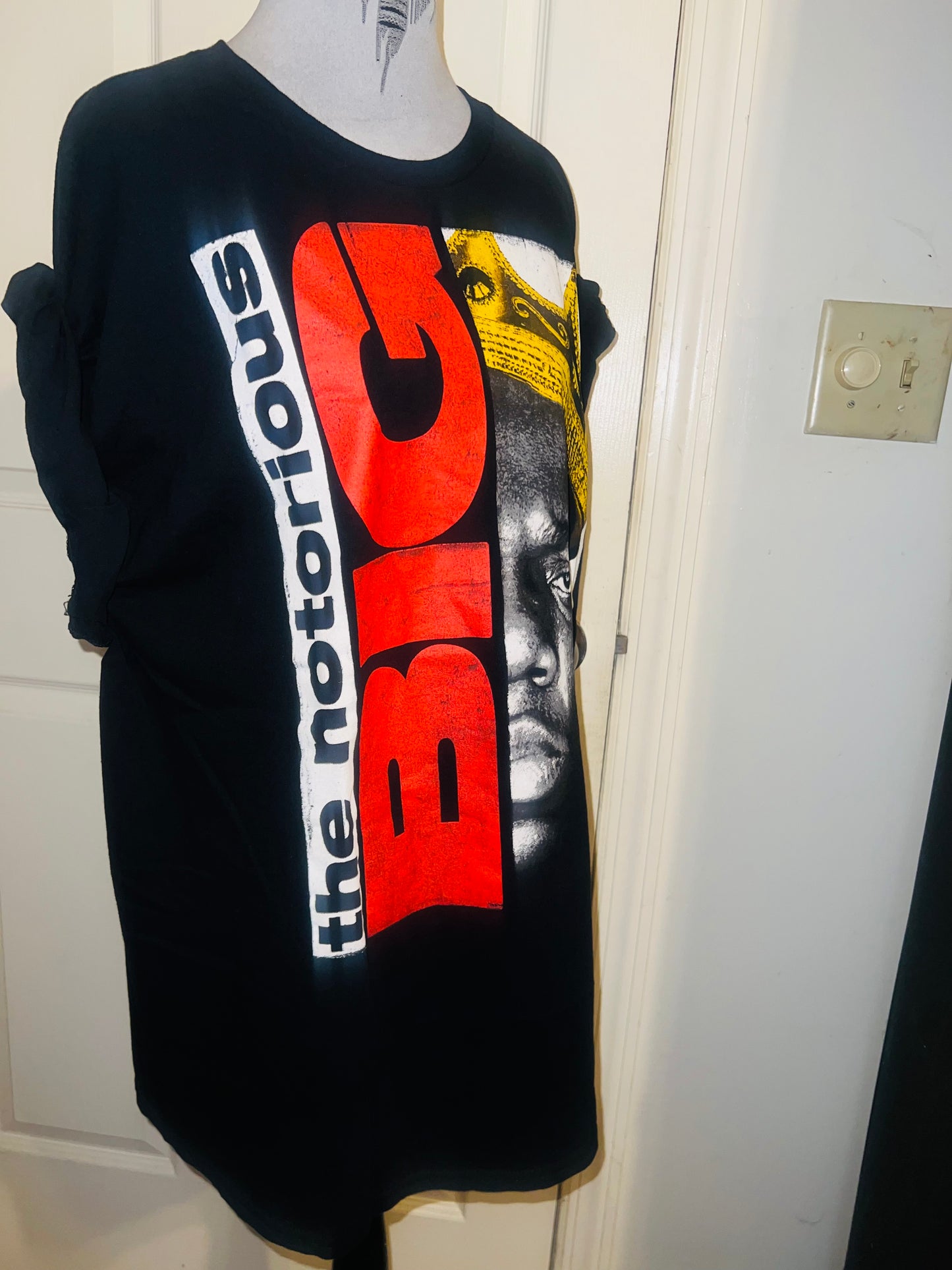 Notorious BIG Biggie Smalls Oversized Distressed Tee