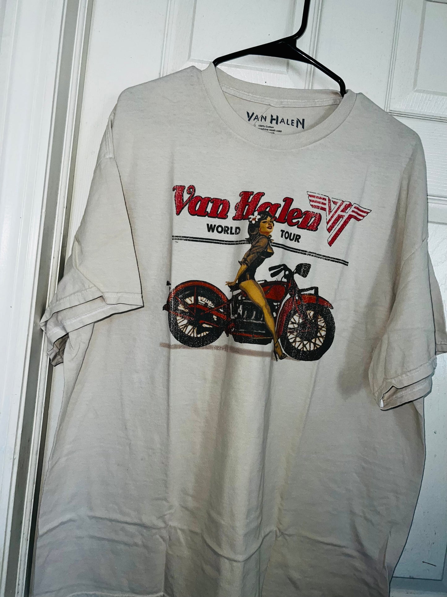Van Halen Motorcycle Pin Up Oversized Tee