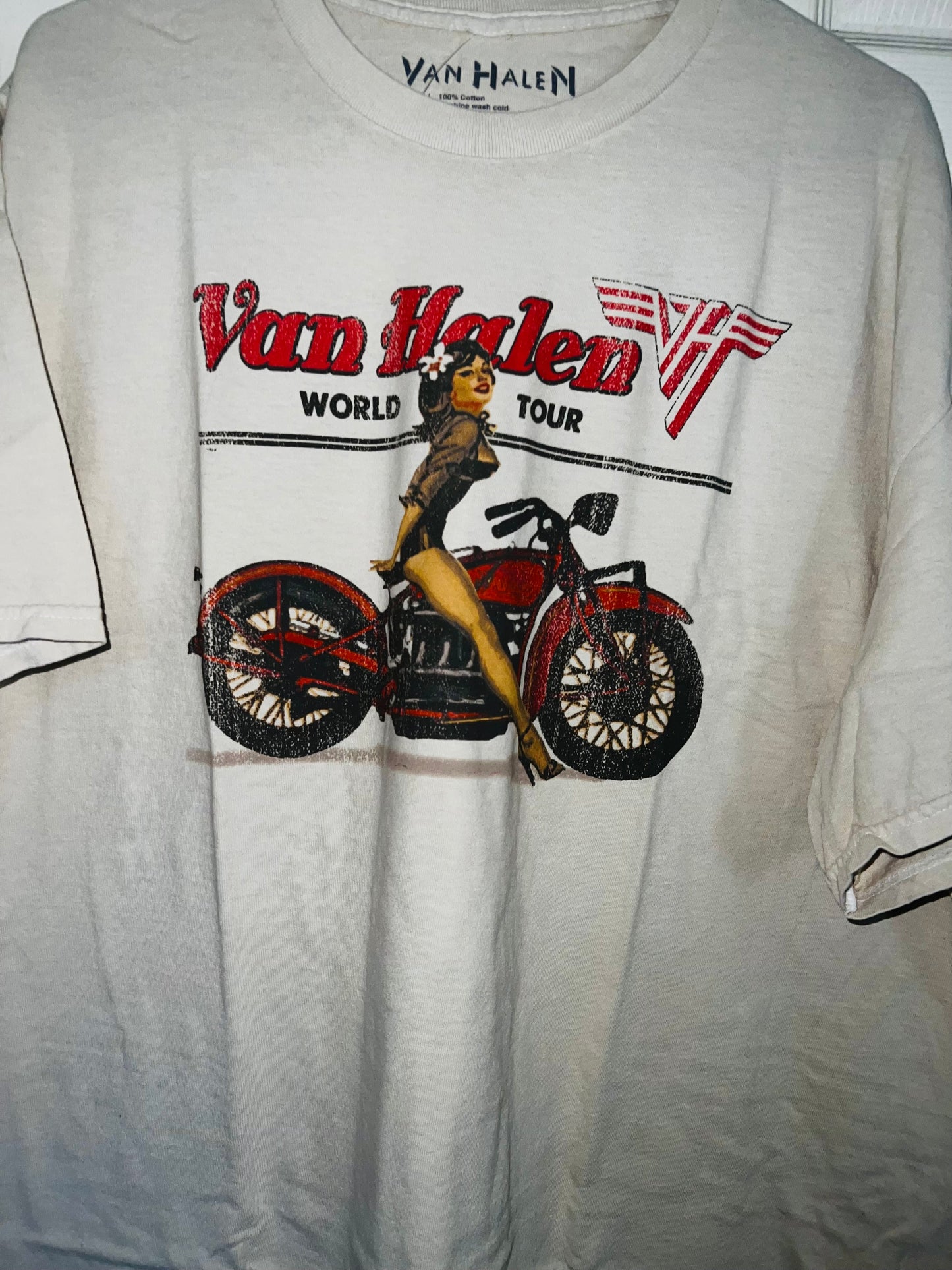 Van Halen Motorcycle Pin Up Oversized Tee