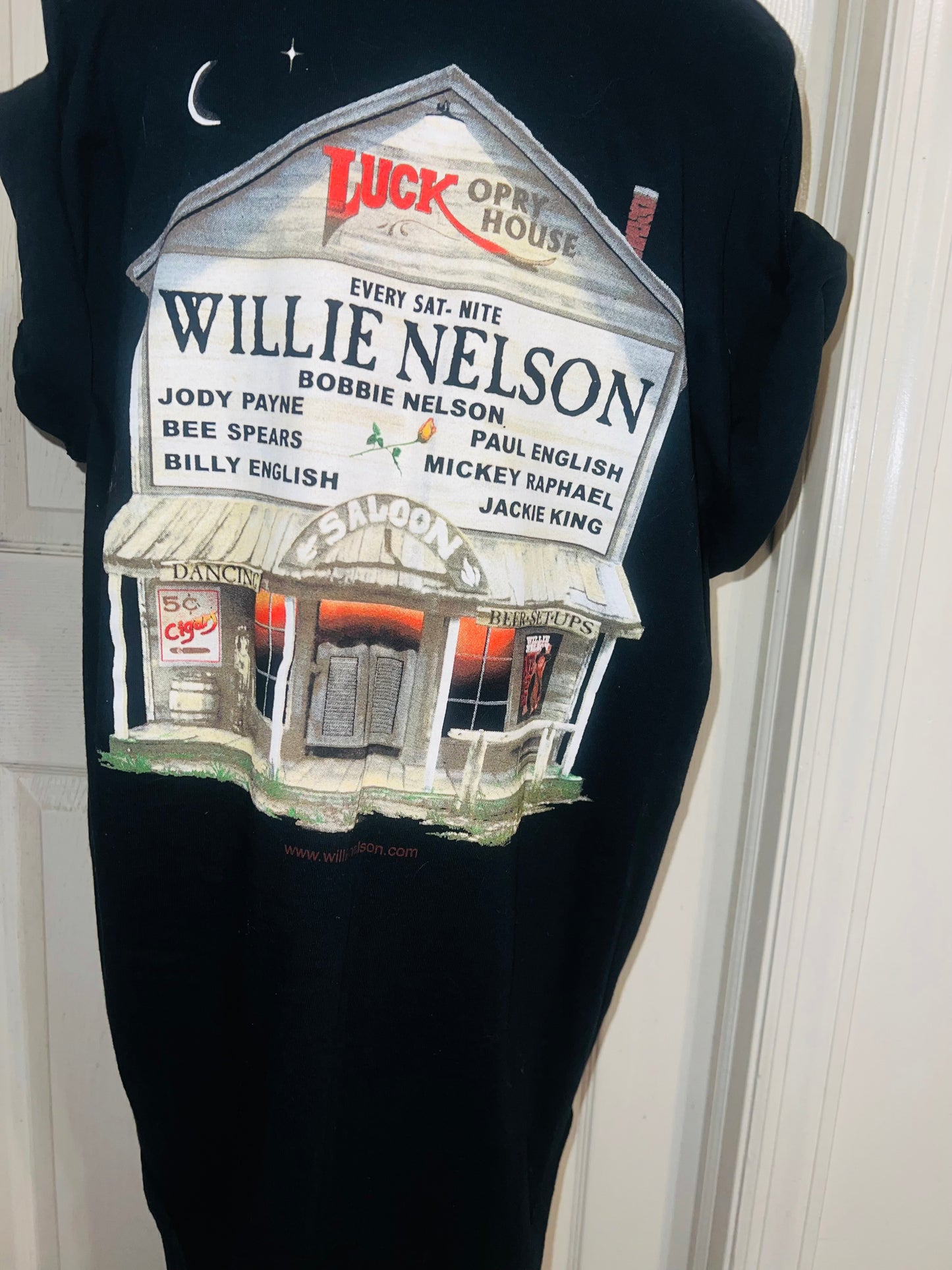 Willie Nelson Double Sided Distressed Vintage Oversized Tee