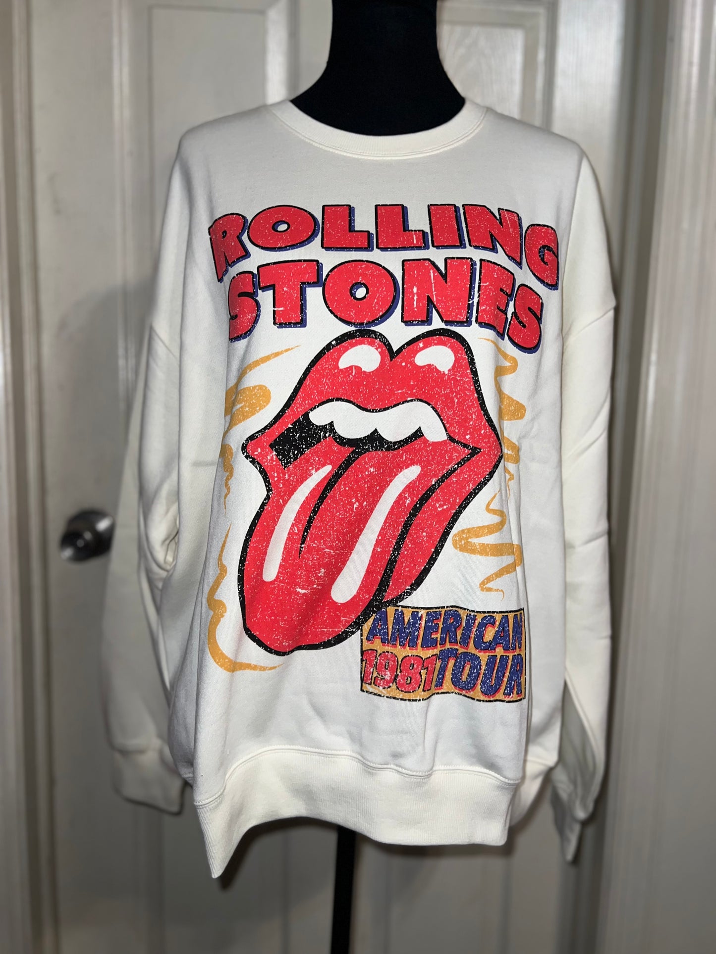 The Rolling Stones Oversized Distressed Sweatshirt