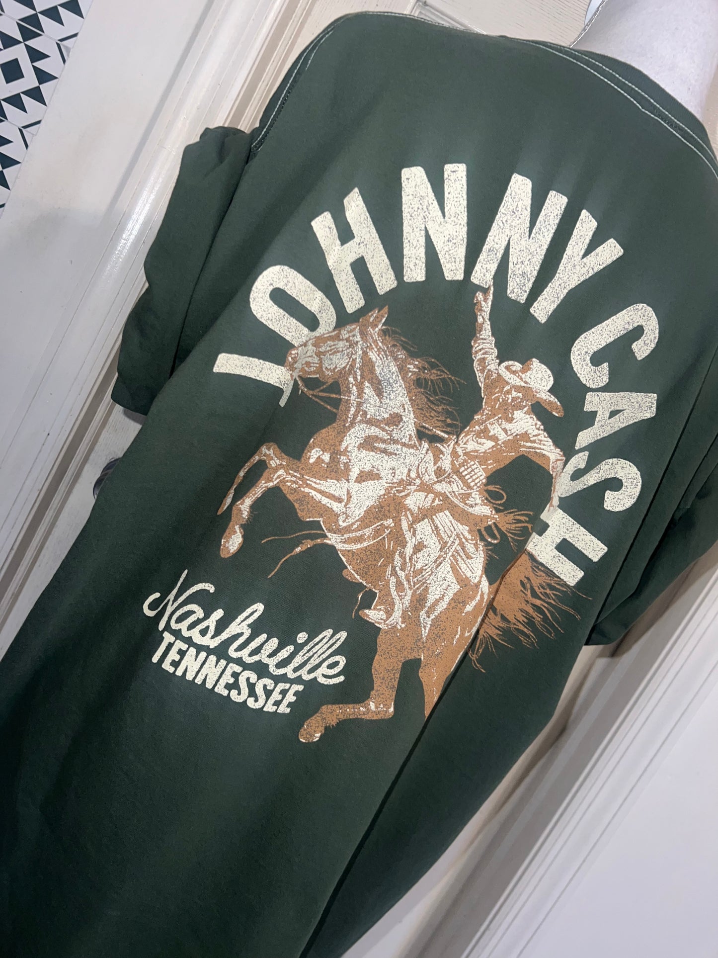 Johnny Cash Double Sided Oversized Diatressed Tee