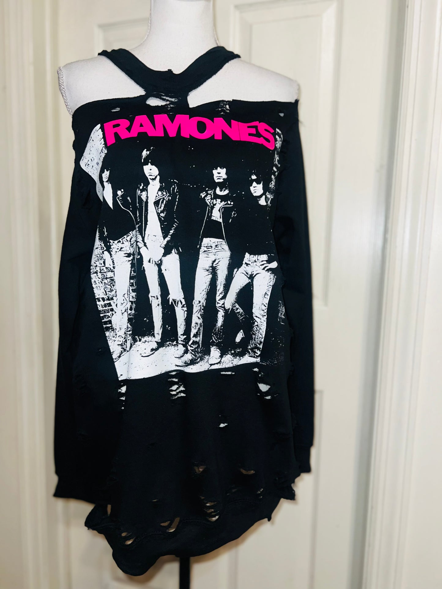 Ramones Oversized Distressed Sweatshirt