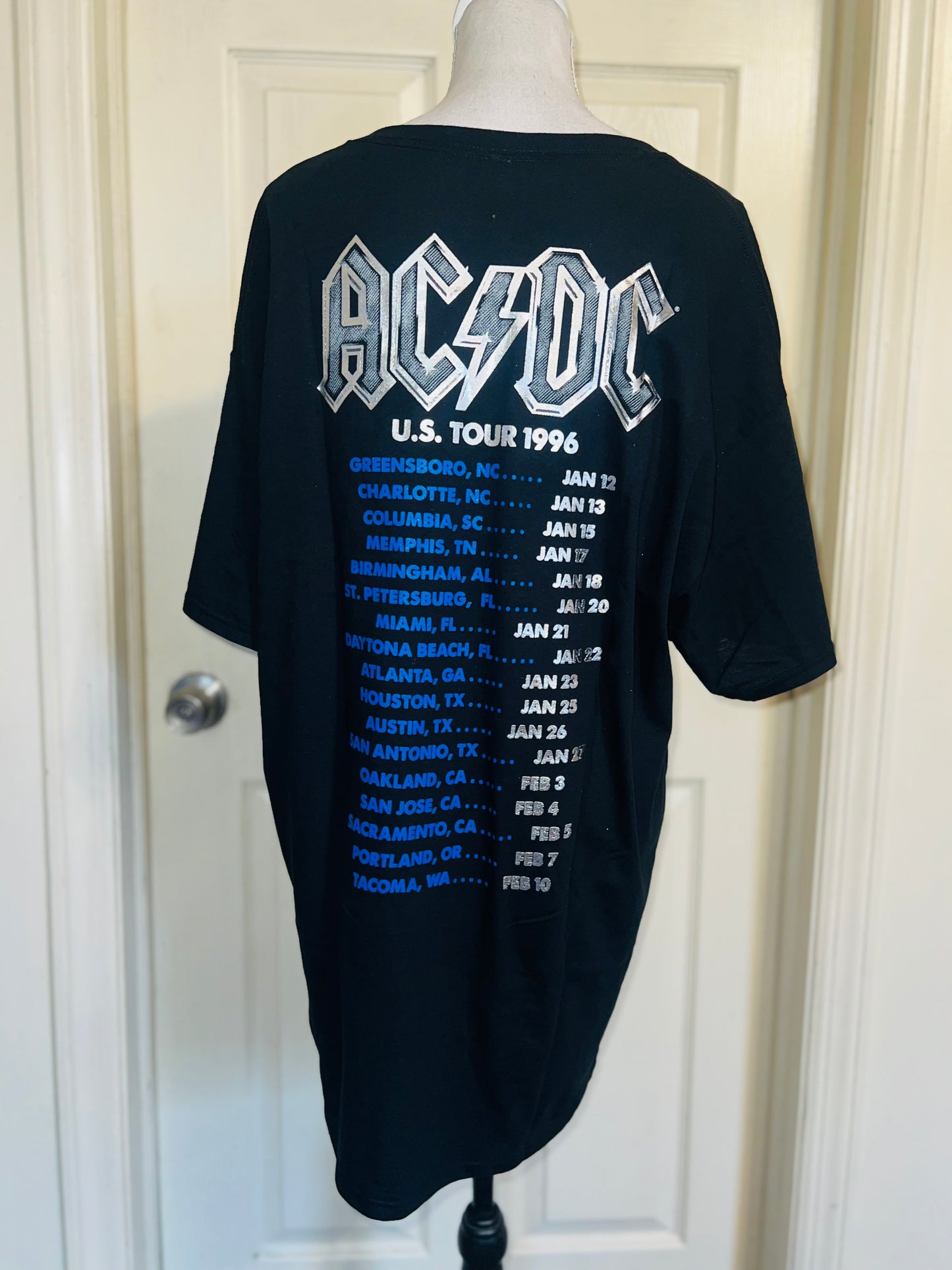 AC/DC Double Sided Oversized Distressed Tee