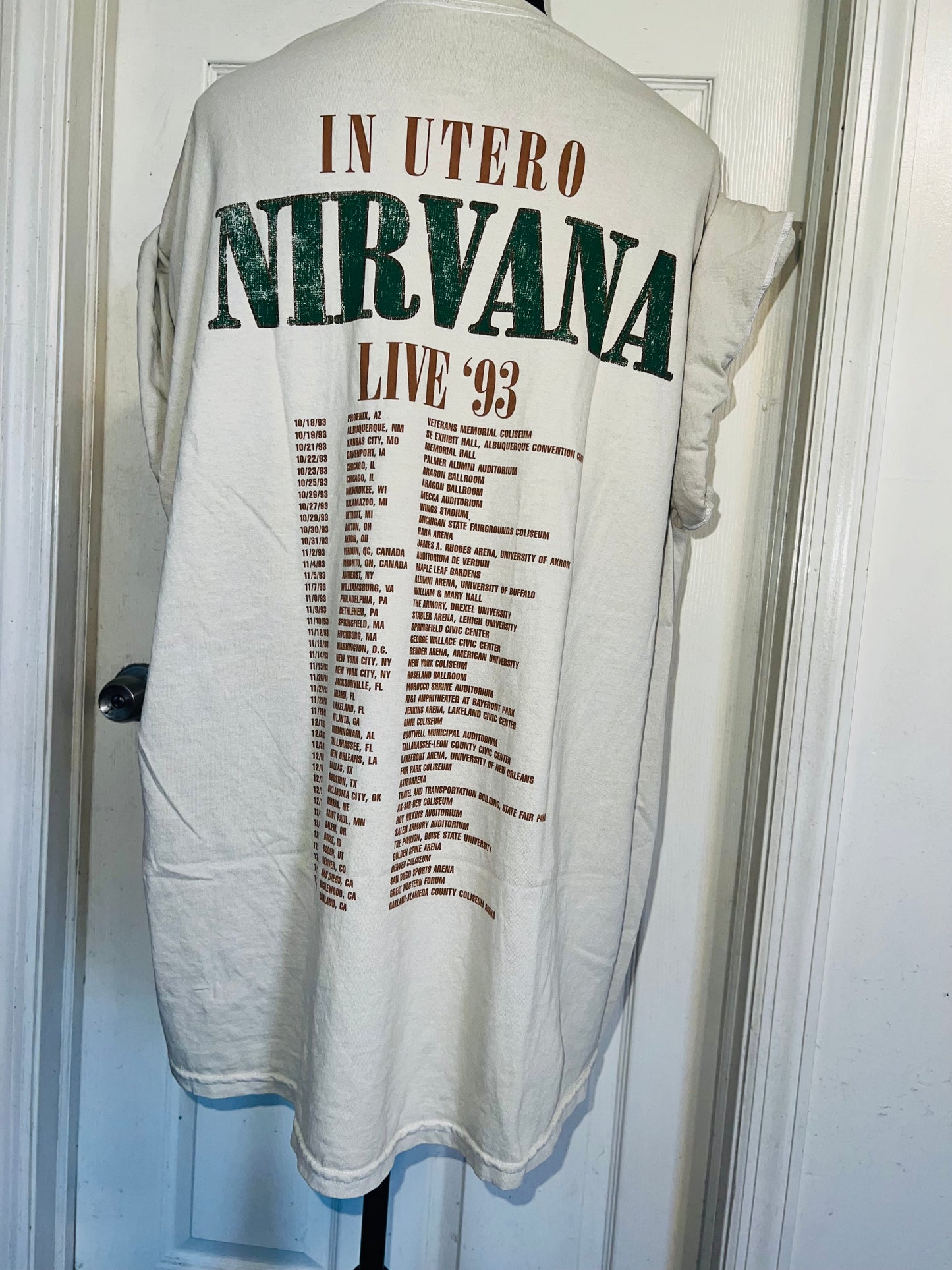 Nirvana Double Sided Oversized Distressed Tee