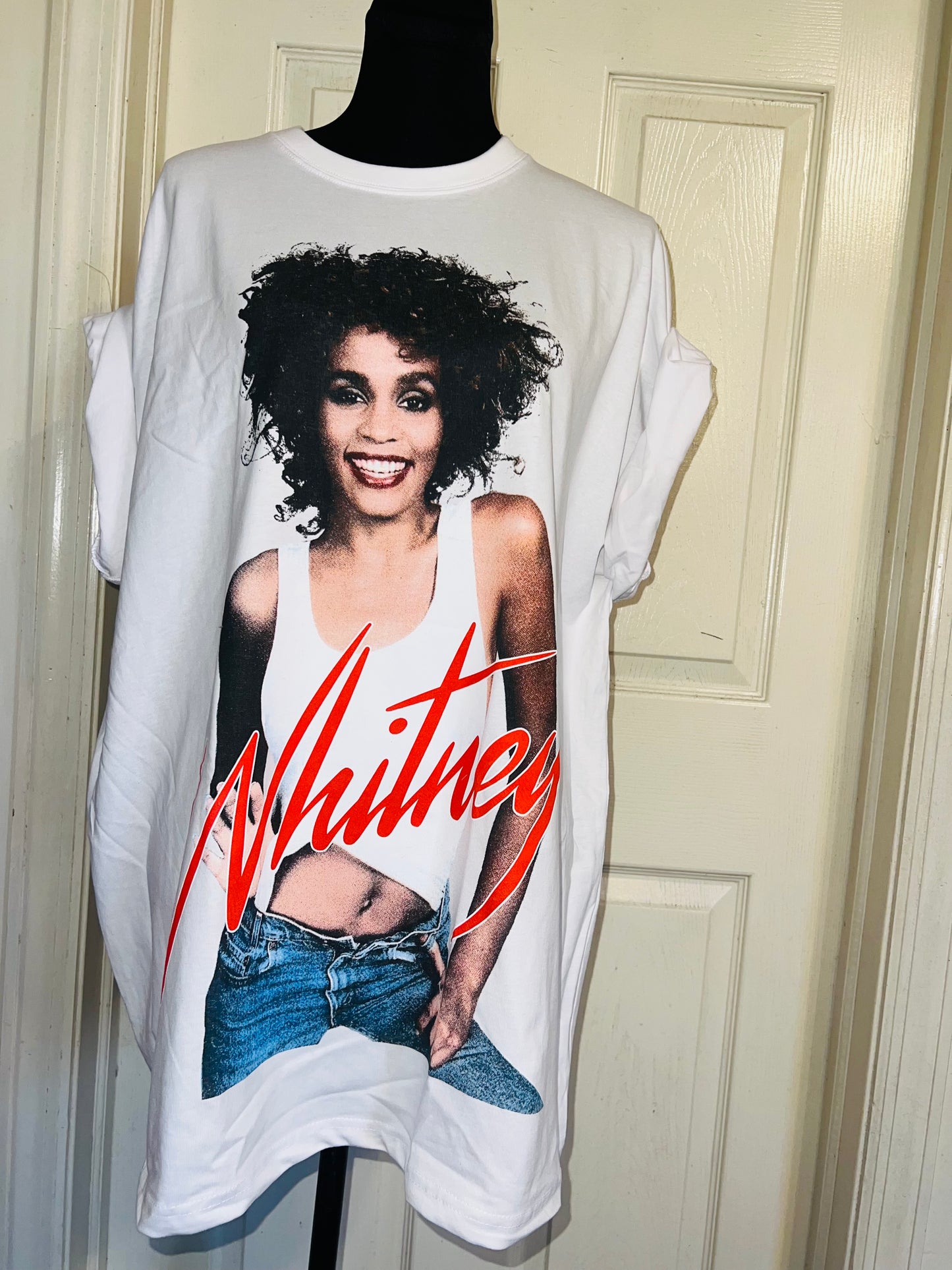 Whitney Houston Oversized Distressed Tee