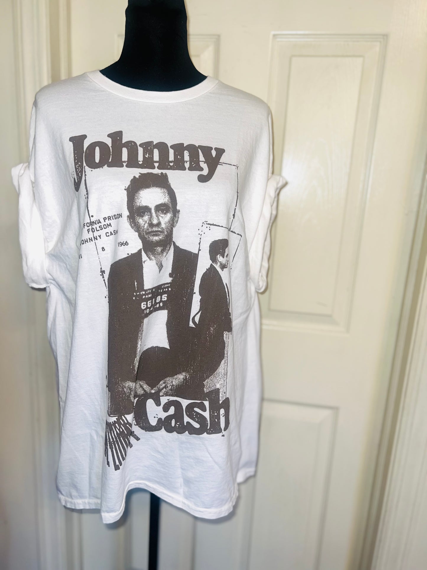 Johnny Cash Oversized Distressed Tee