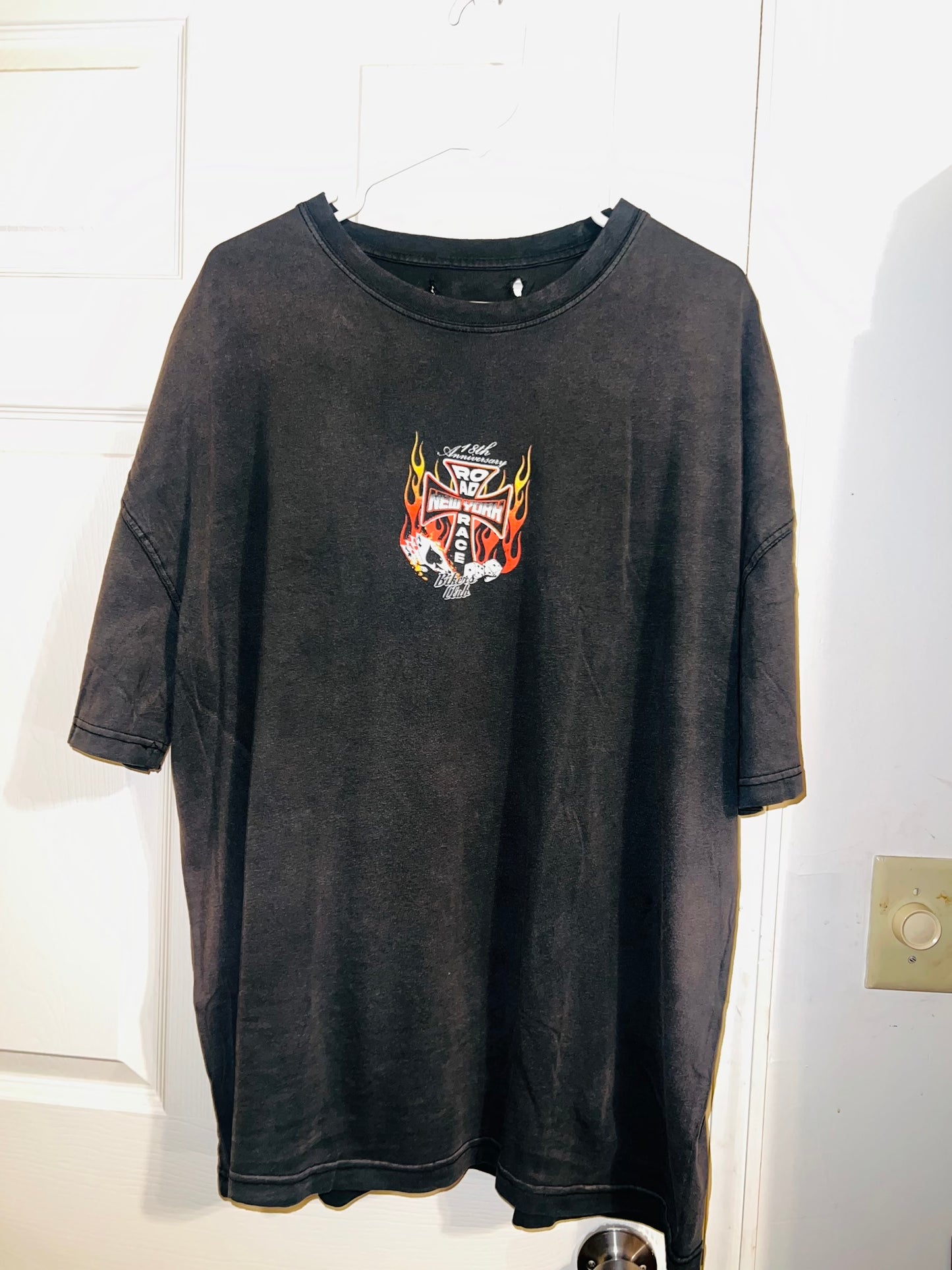 Bikers Club Road Race 18th Anniversary Vintage Oversized Distressed Tee