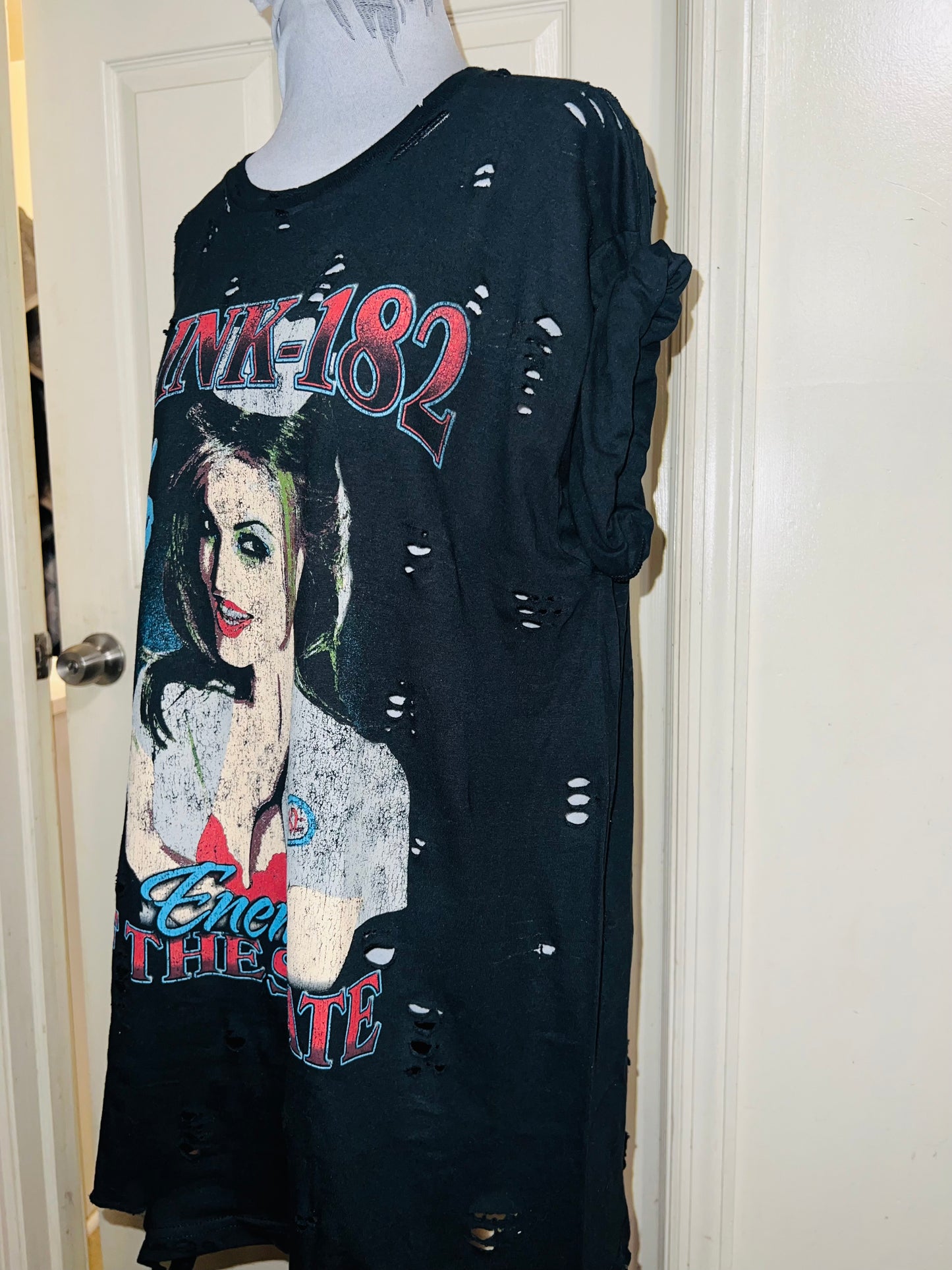 Blink 182 Oversized Distressed Tee