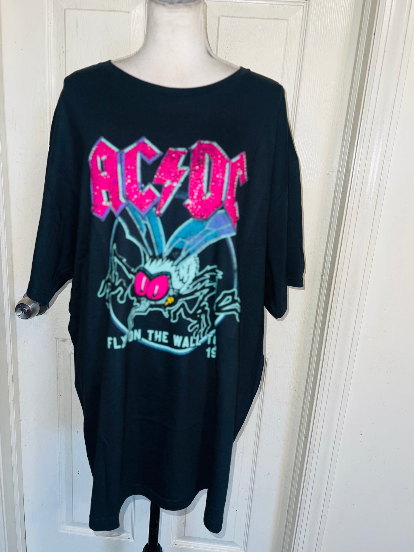AC/DC Oversized Distressed Tee
