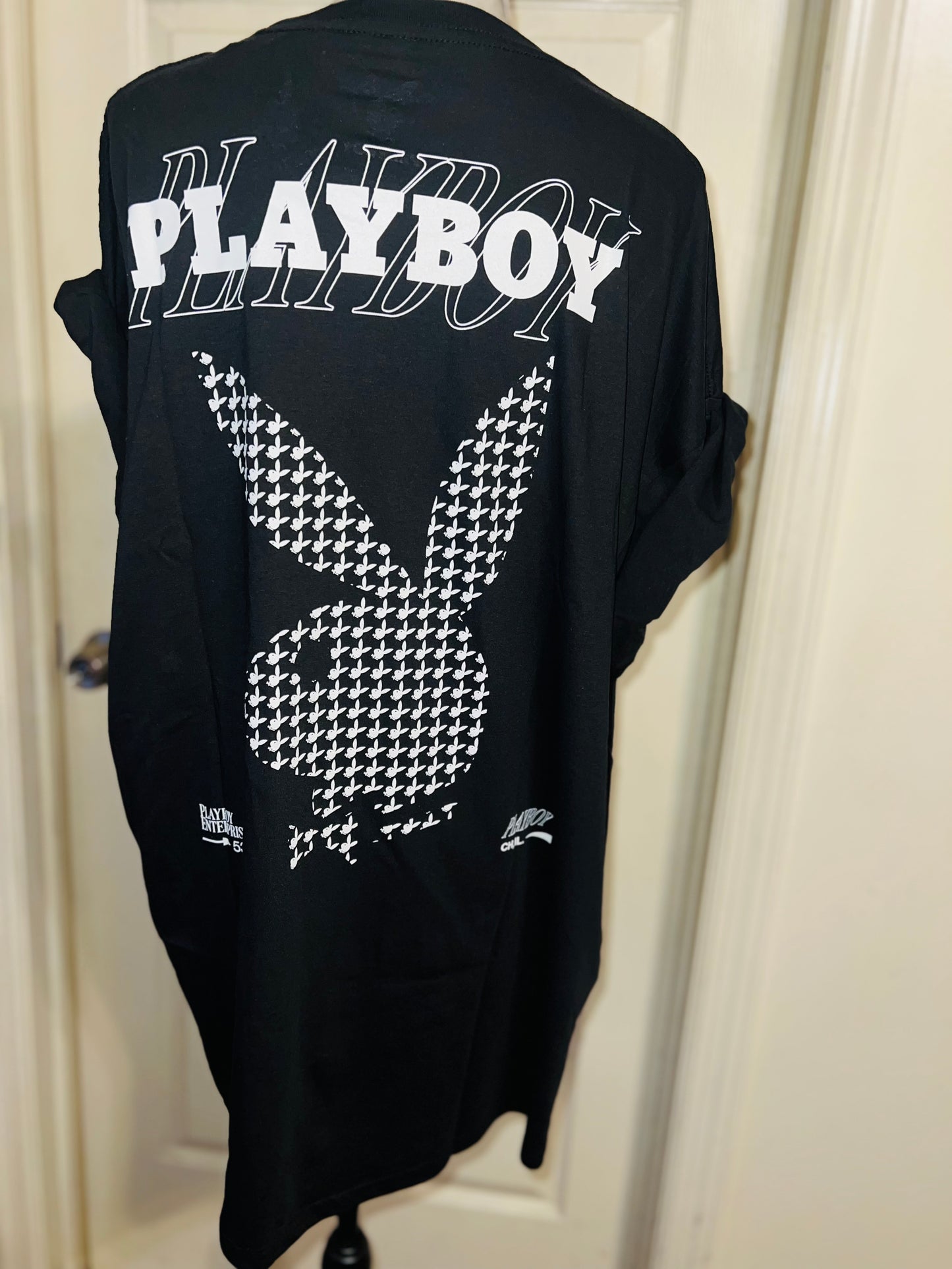 Playboy Double Sides Oversized Distressed Tee