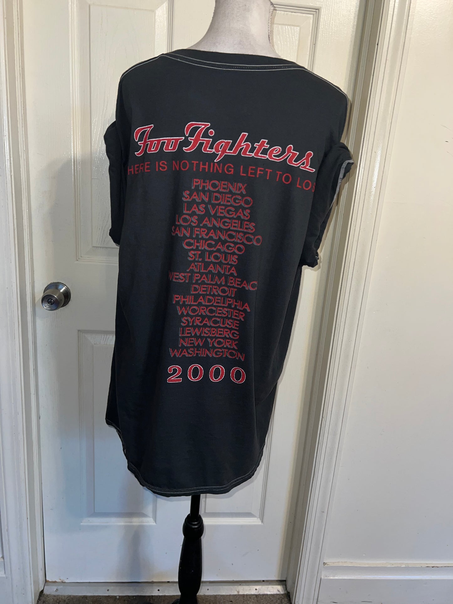Foo Fighters Double Sided Oversized Distressed Tee