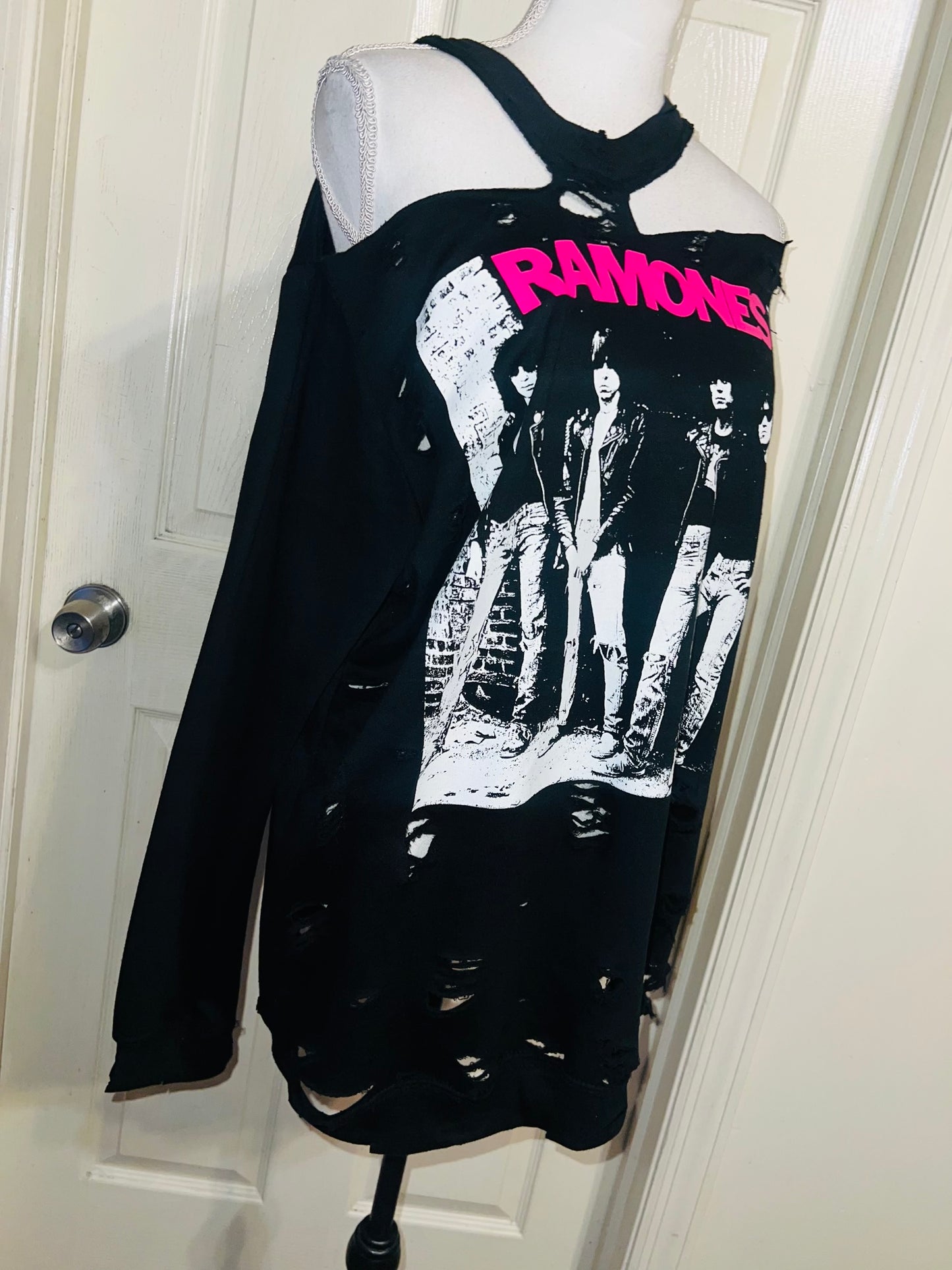 Ramones Oversized Distressed Sweatshirt