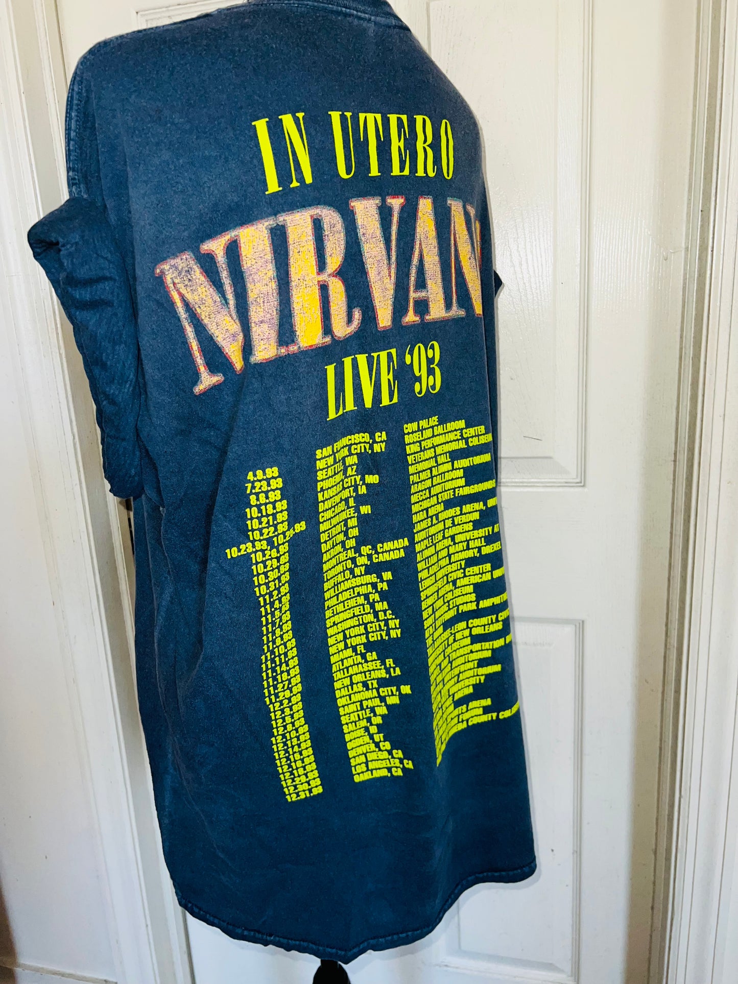 Nirvana Double Sided Oversized Distressed Tee
