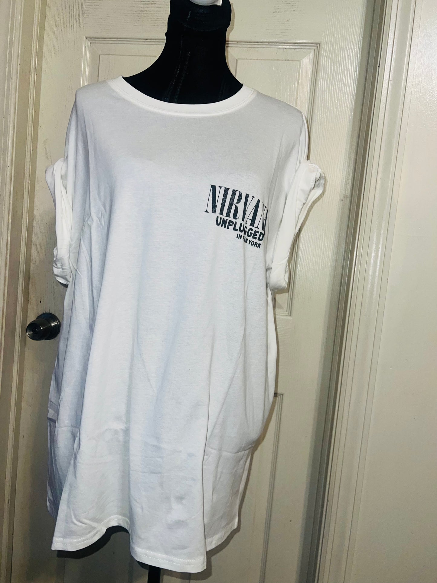 Nirvana Double Sided Oversized Distressed Tee