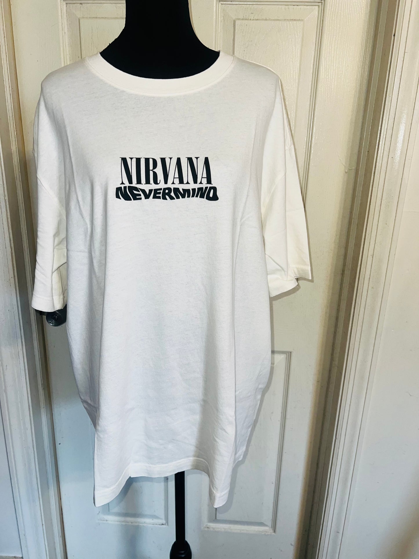 Nirvana Double Sided Oversized Distressed Tee