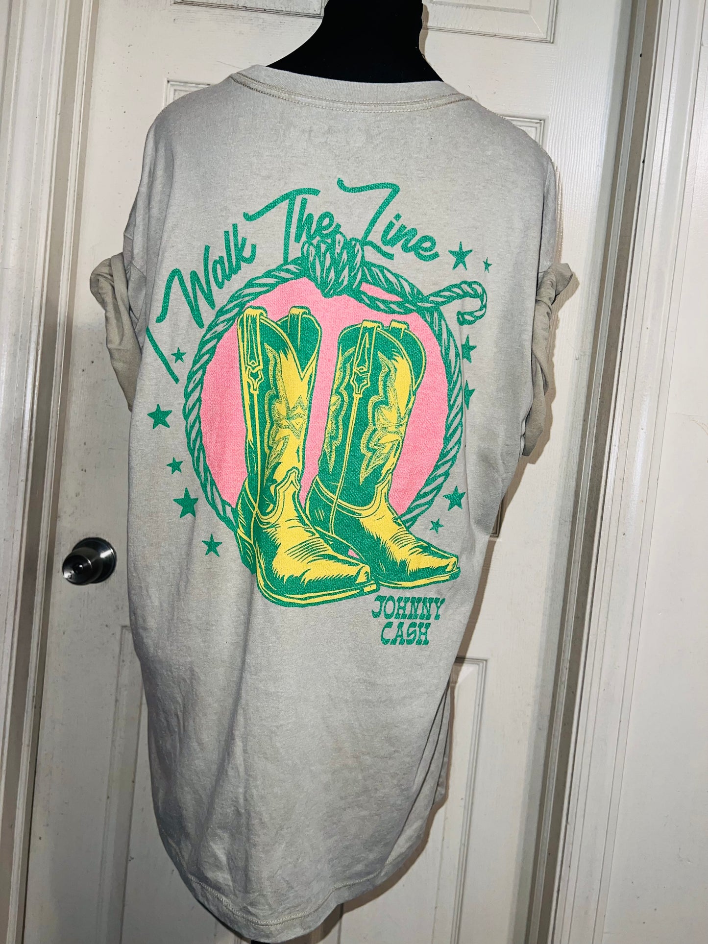 Johnny Cash Double Sided Oversized Distressed Tee
