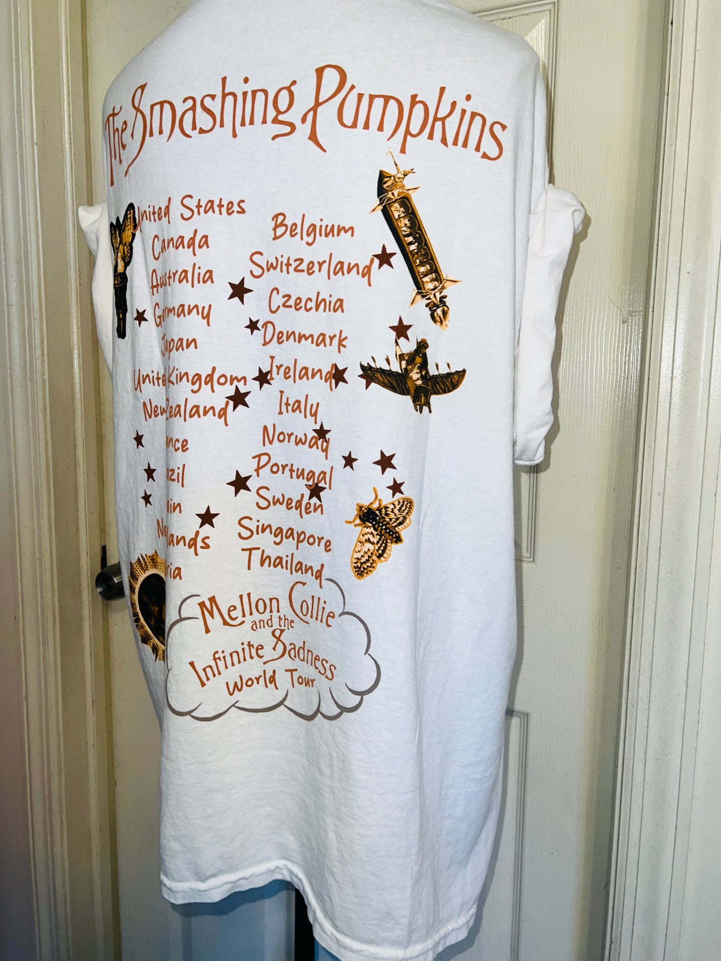 The Smashing Pumpkins Double Sided Oversized Distressed Tee