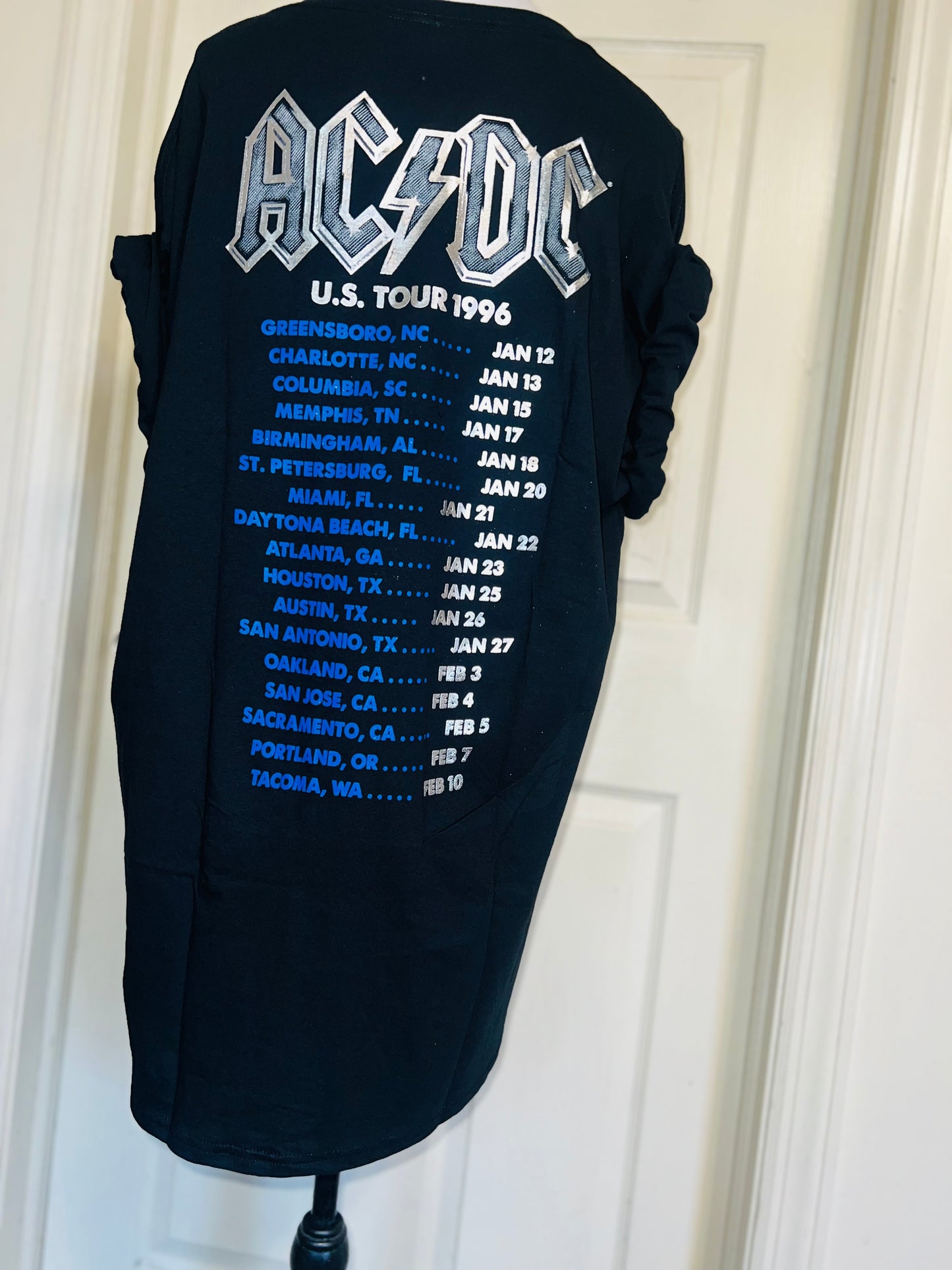 AC/DC Double Sided Oversized Distressed Tee