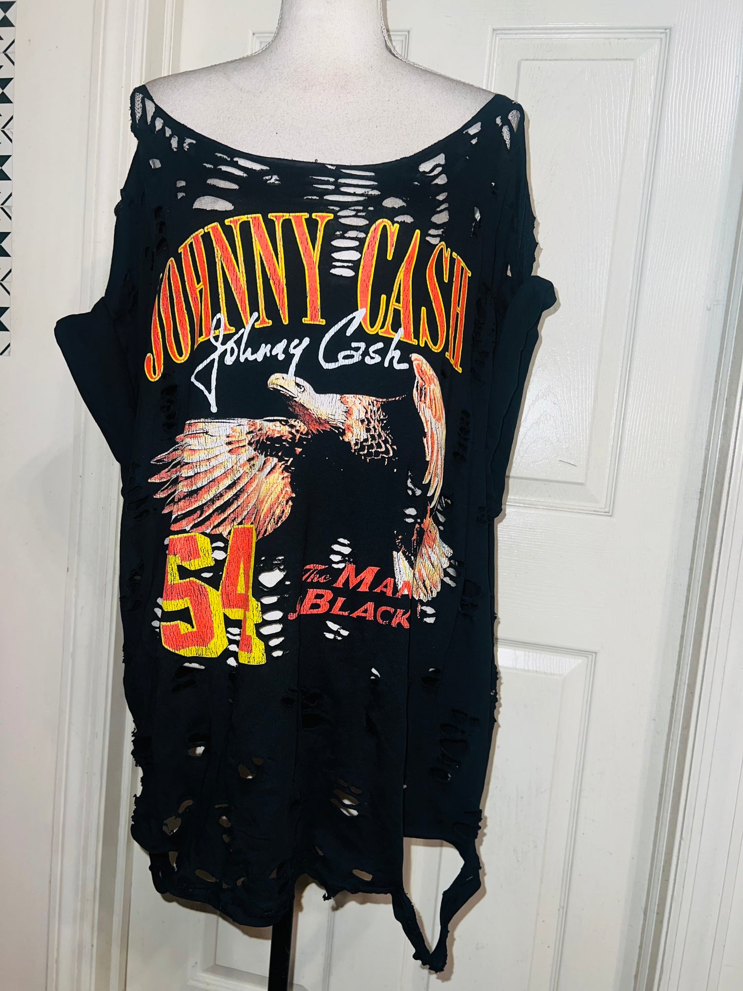Johnny Cash Double Sided Oversized Distressed Tee