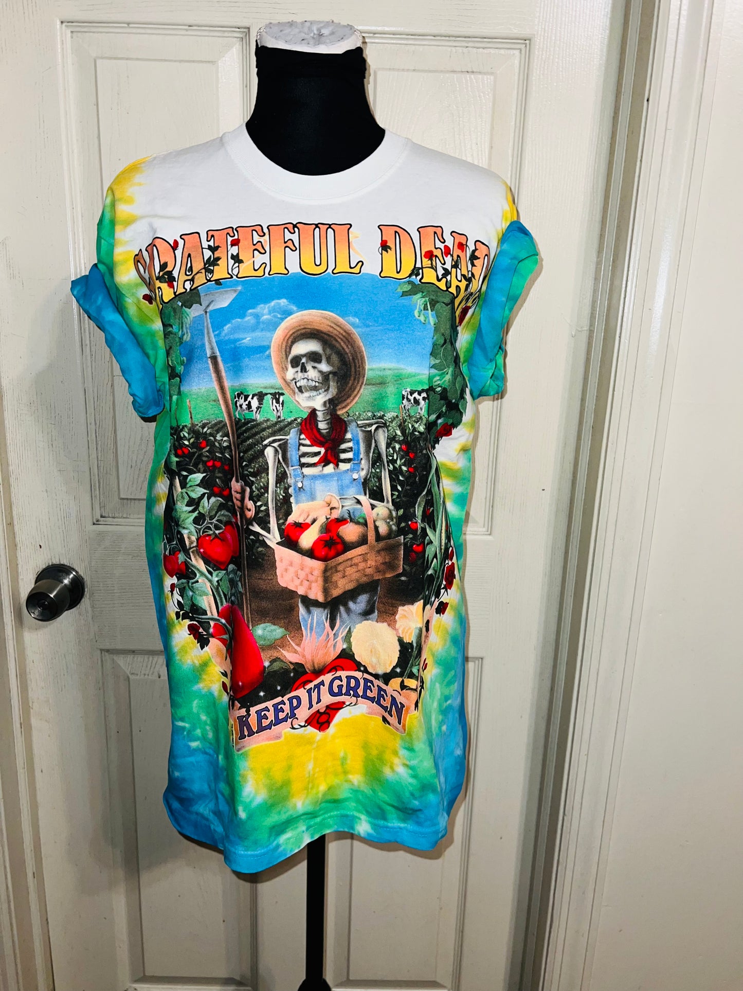 Grateful Dead Keep Green Double Sided Distressed Tee