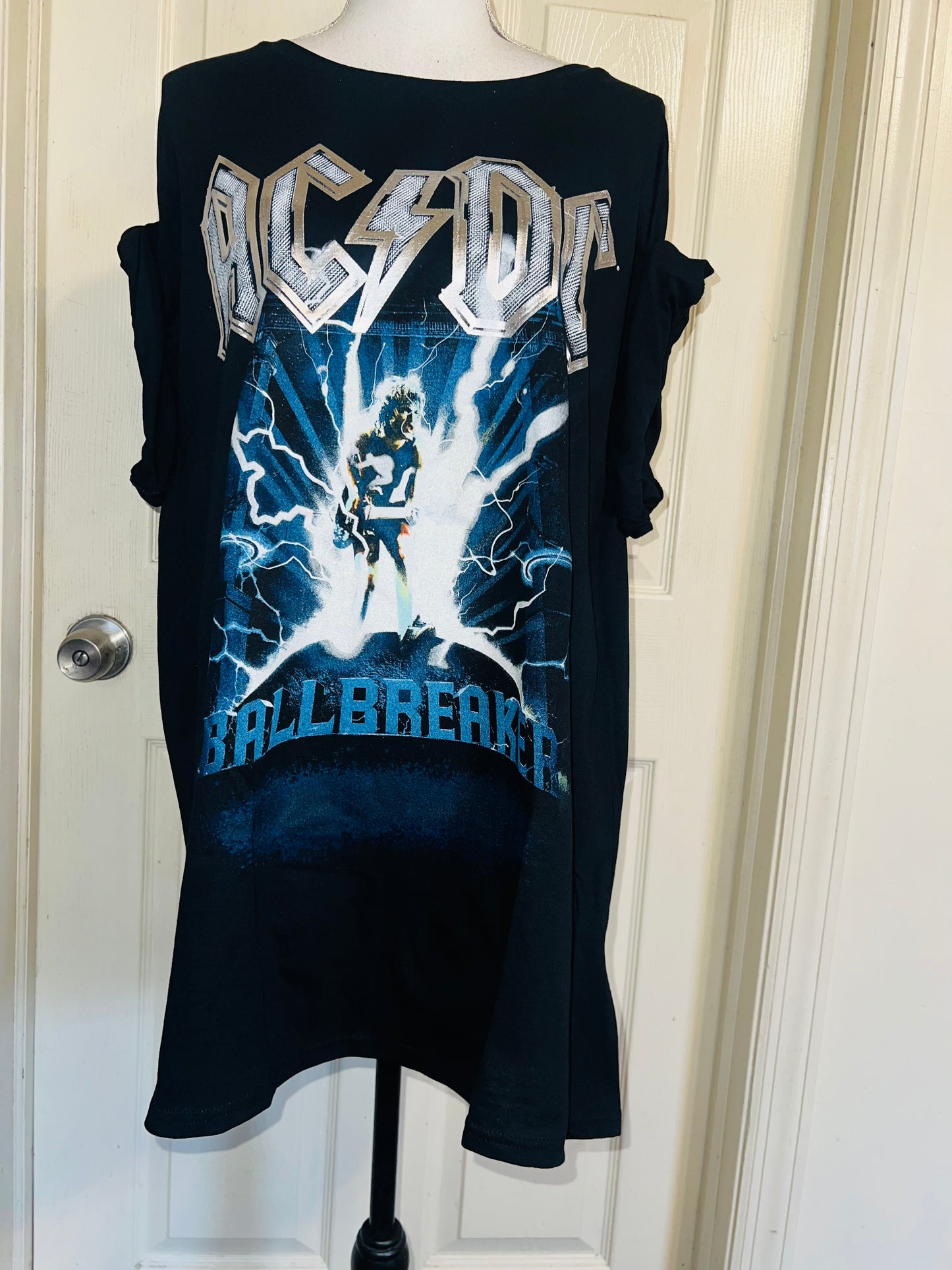 AC/DC Double Sided Oversized Distressed Tee