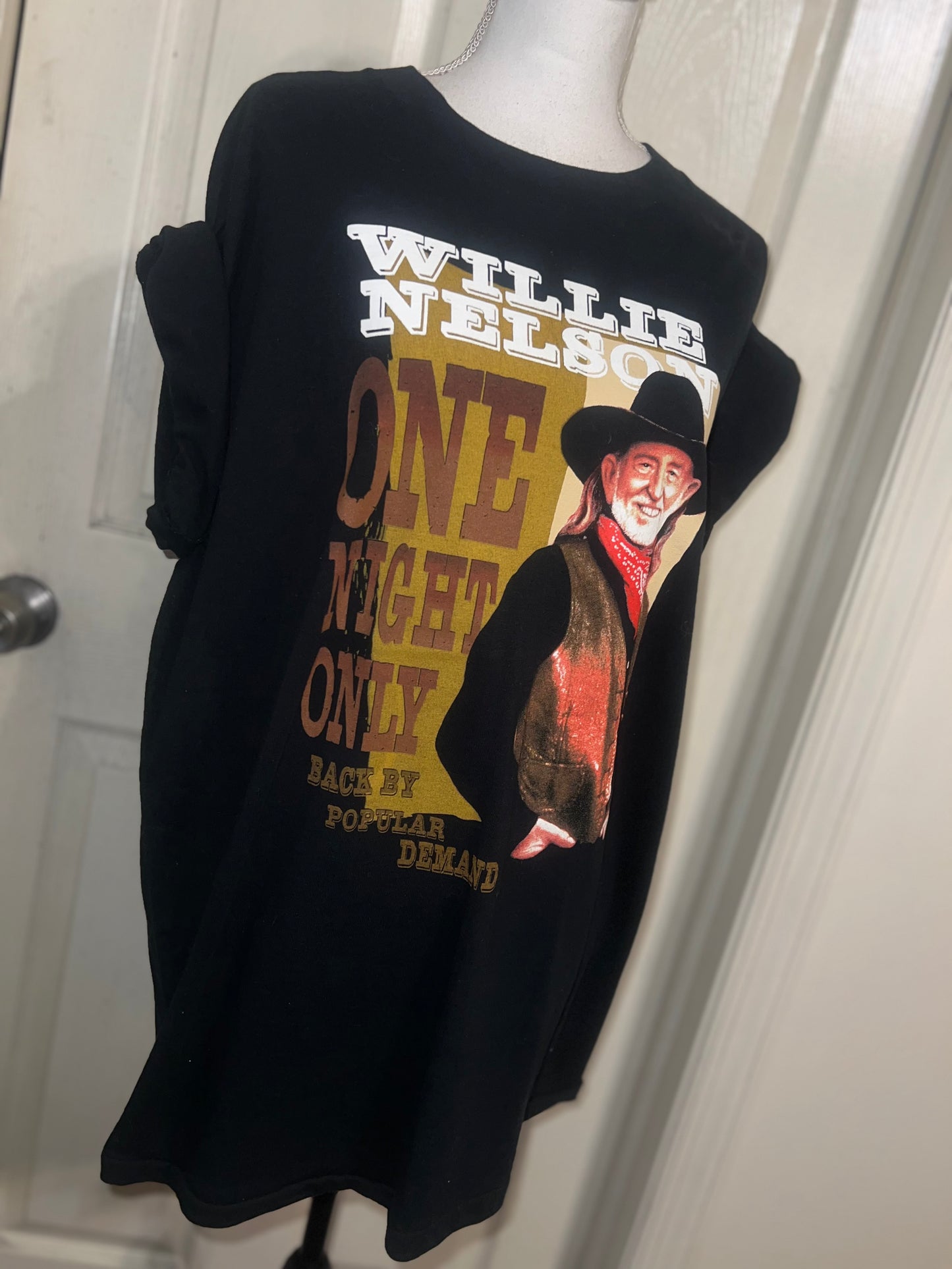 Willie Nelson Double Sided Distressed Vintage Oversized Tee