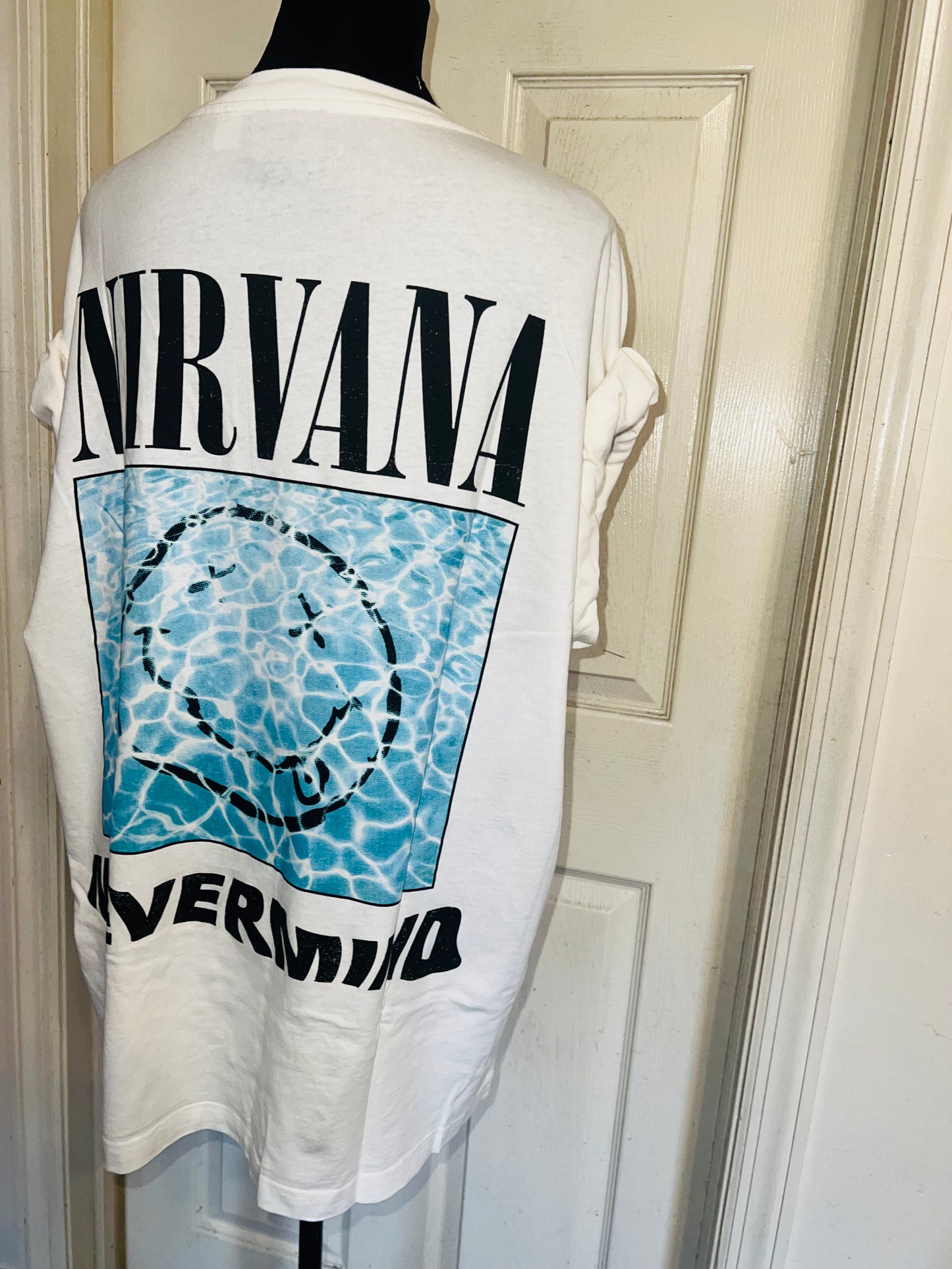 Nirvana Double Sided Oversized Distressed Tee