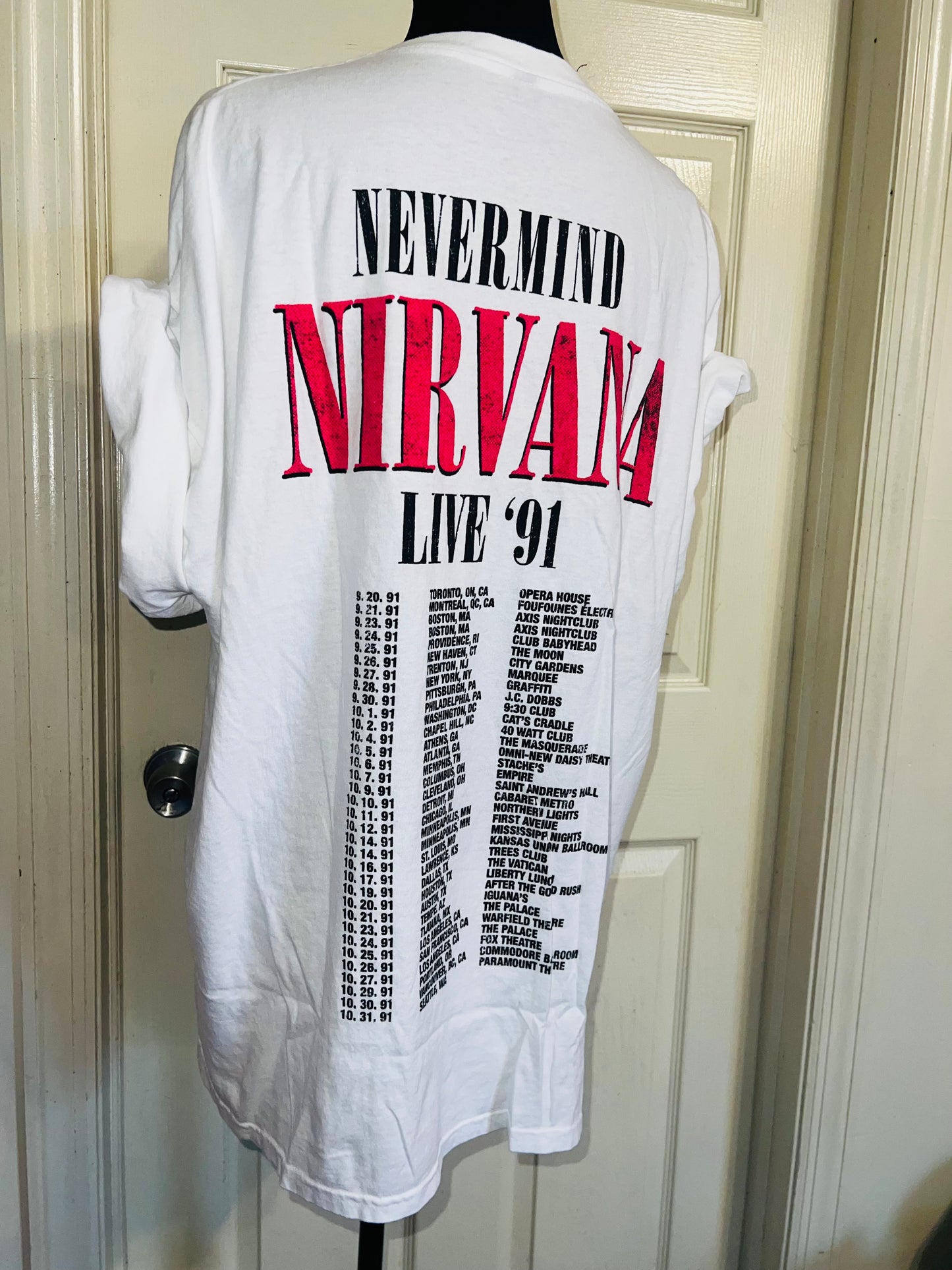 Nirvana Double Sided Oversized Distressed Tee