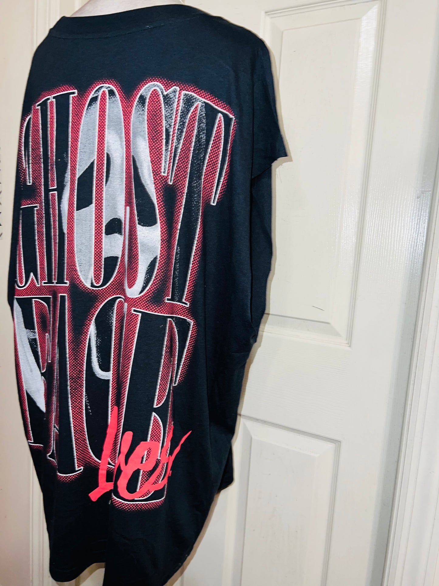 Scream Ghost Face Double Sided Oversized Distressed Tank